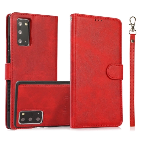 For Samsung Galaxy Note20 Calf Texture 2 in 1 Detachable Magnetic Back Cover Horizontal Flip