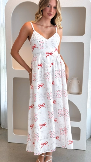 Georgina Maxi Dress - Sweet Bow Pink