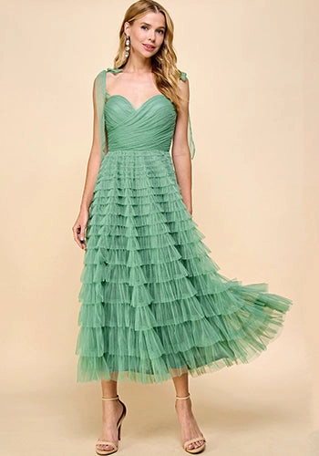 Grace Tulle Dress in Pistachio