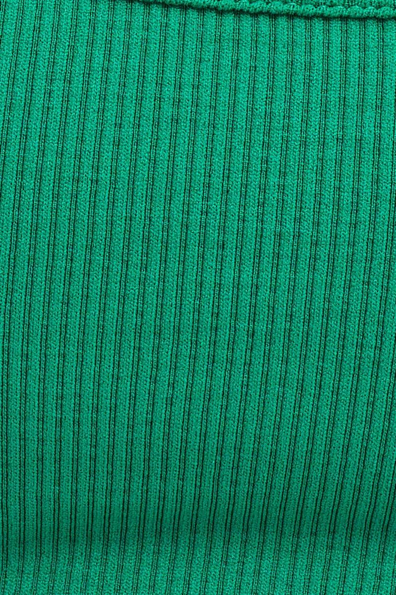 Green Bralette Crop Round Neck Seamless