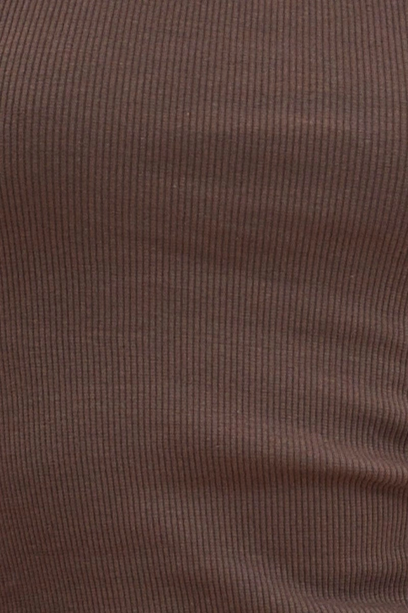 Grey Cotton Tank Scoop Neck Cotton Blend Rib Sleeveless
