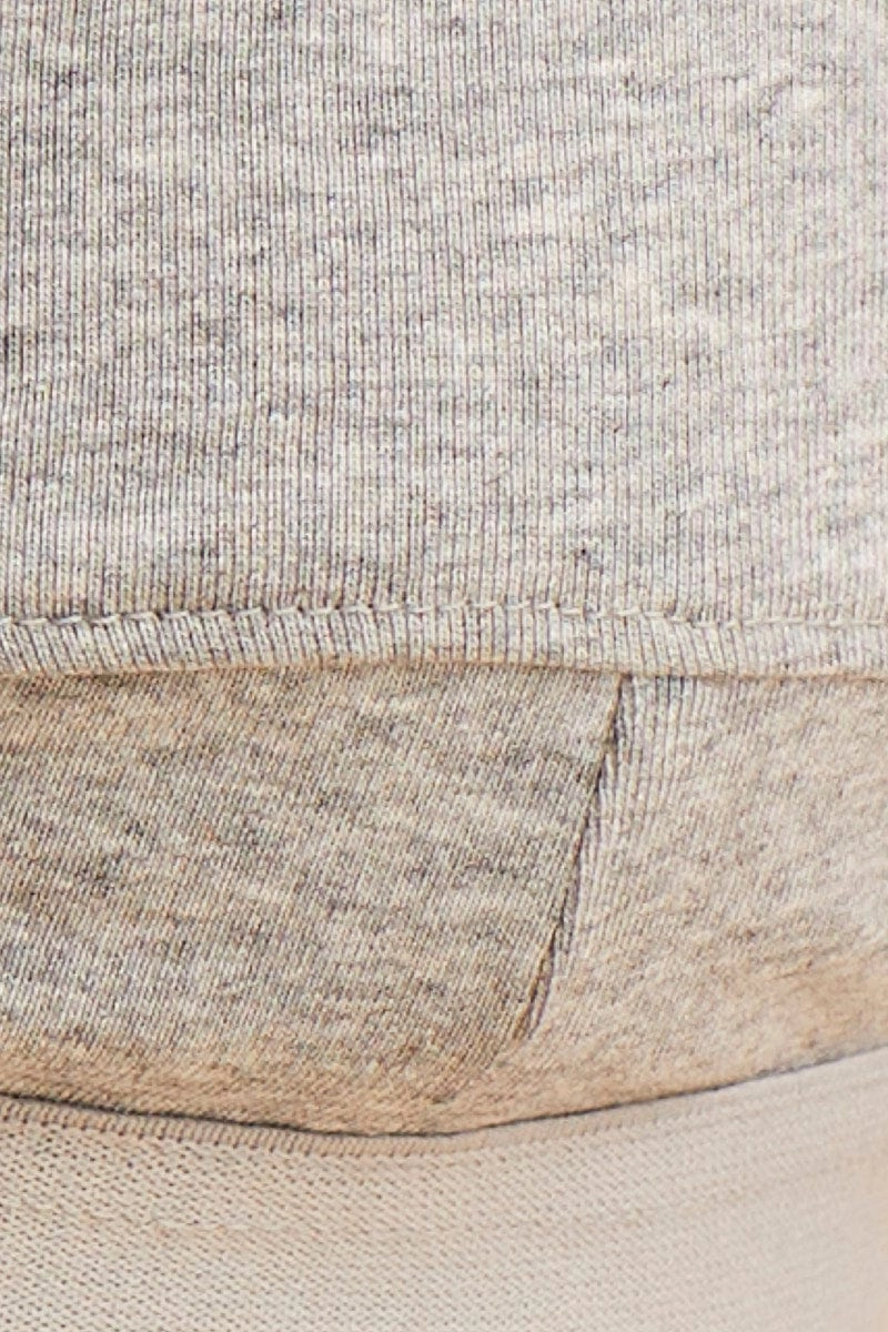 Grey Triangle Bralette Cotton Stretch Seam Detail