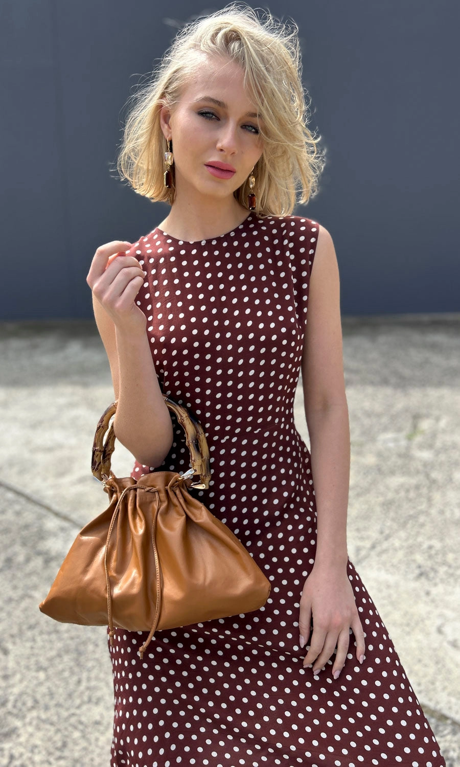 hoss Polka Dot Dress - Choc