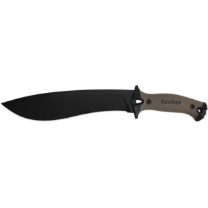 Kershaw Machete Knife - Camp 10 Black Recurve Fixed Blade Tan Handle | 1077TAN