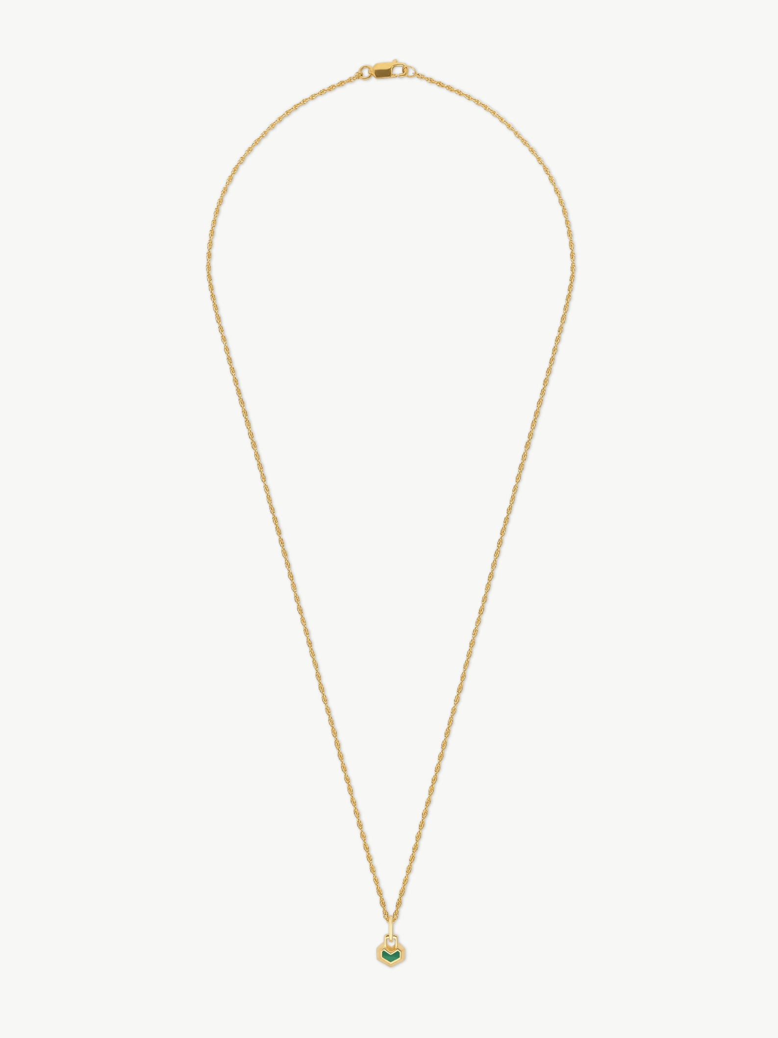 Mini Daryl 18k Gold Plated 22" Chain Necklace | Malachite
