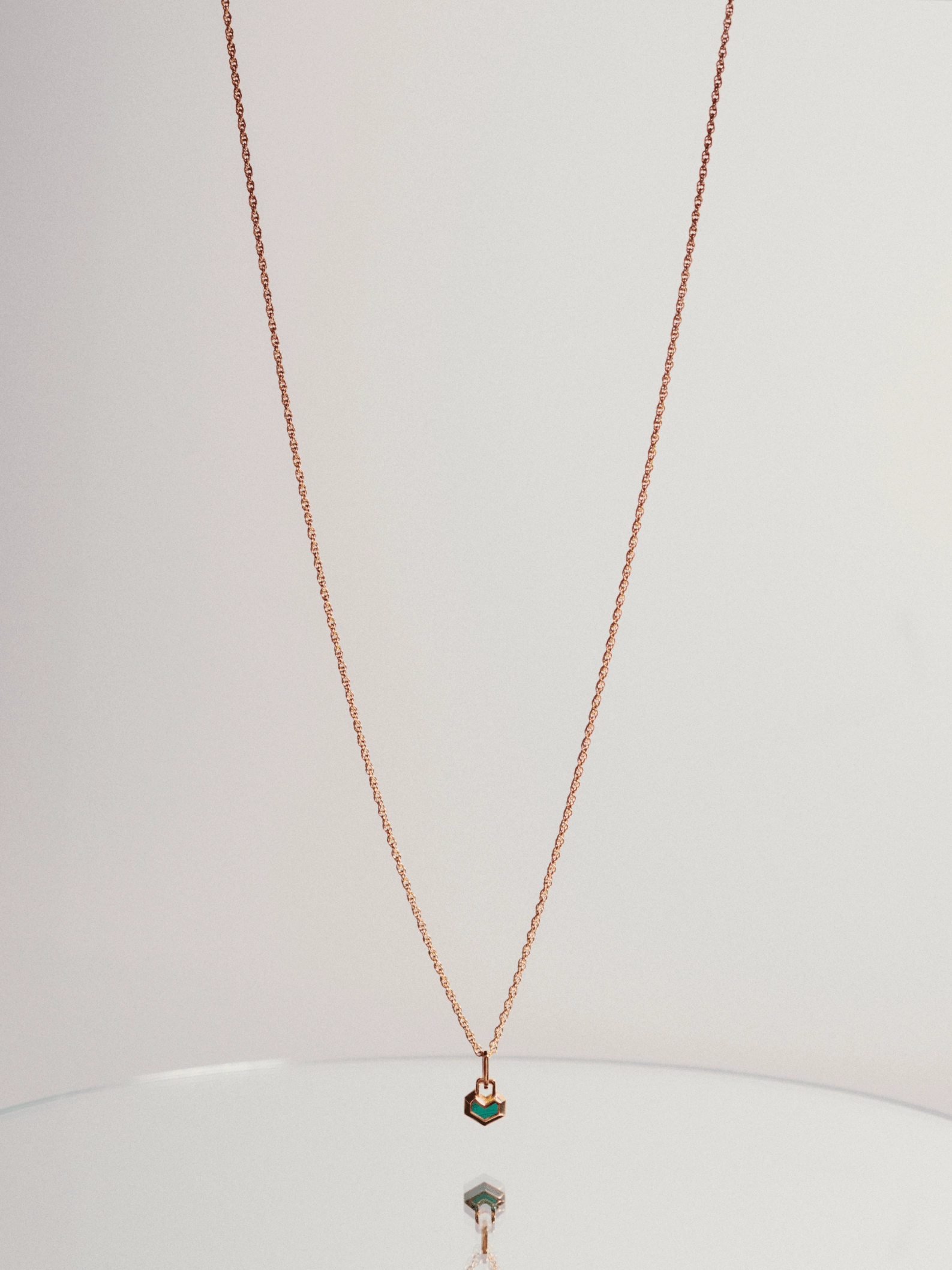 Mini Daryl 18k Gold Plated 22" Chain Necklace | Malachite