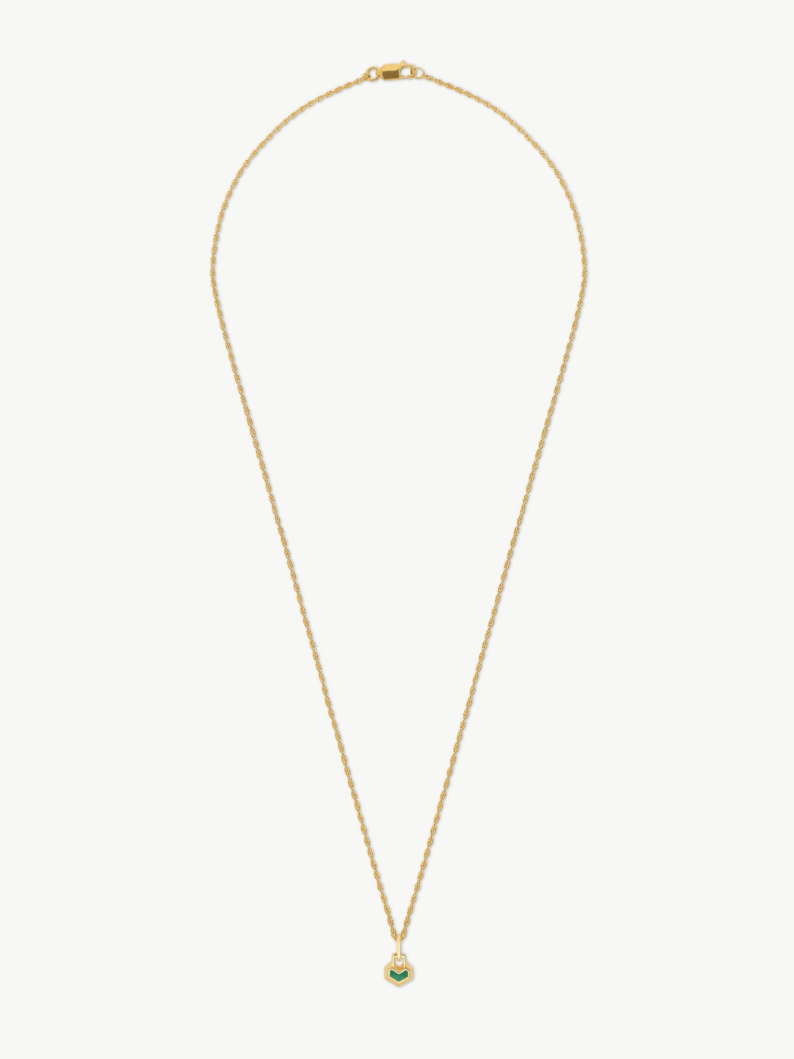 Mini Daryl 18k Gold Plated 22" Chain Necklace | Malachite