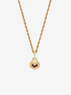 Mini Daryl 18k Gold Plated 22" Chain Necklace | Red Tiger Eye