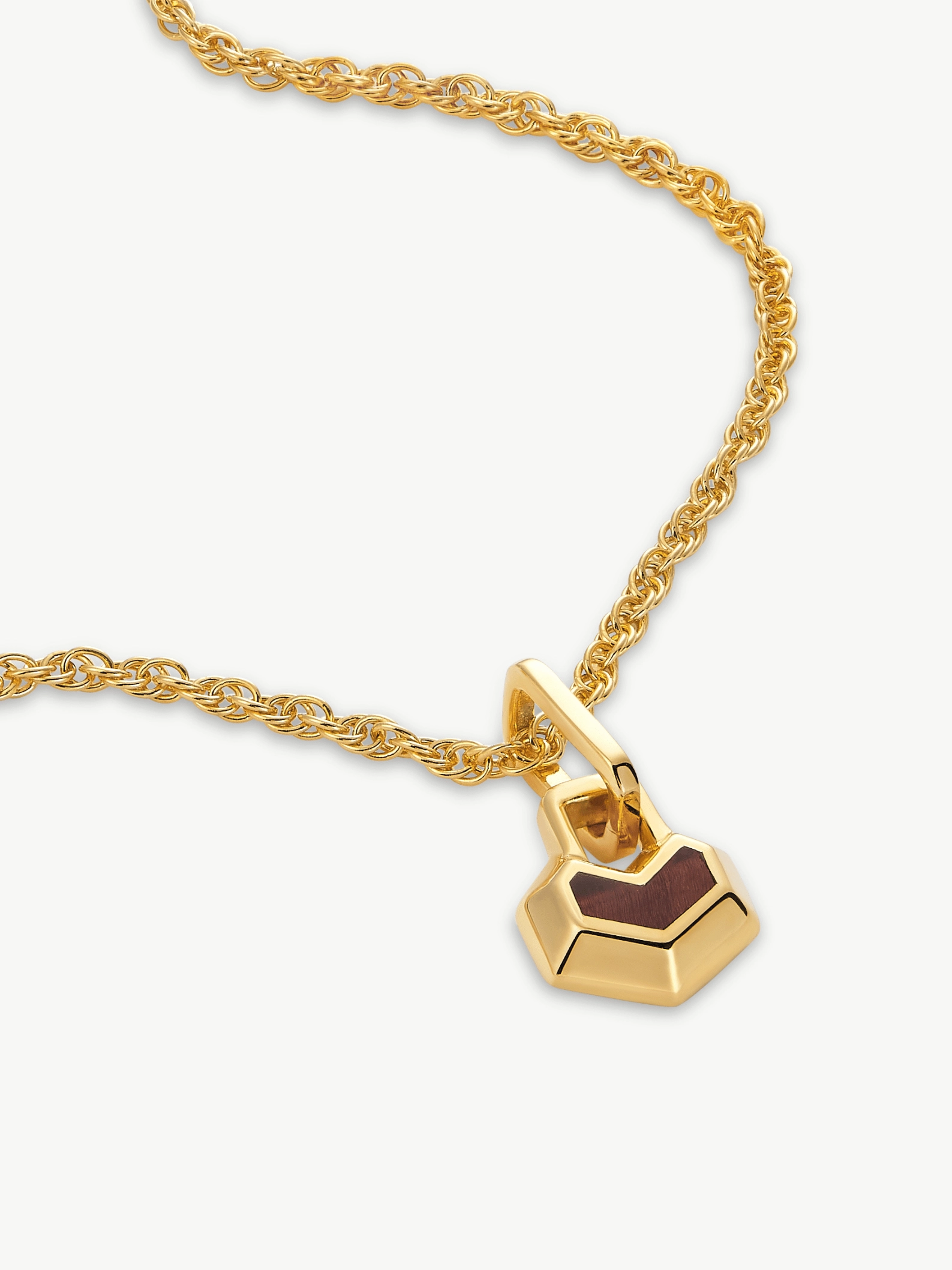 Mini Daryl 18k Gold Plated 22" Chain Necklace | Red Tiger Eye