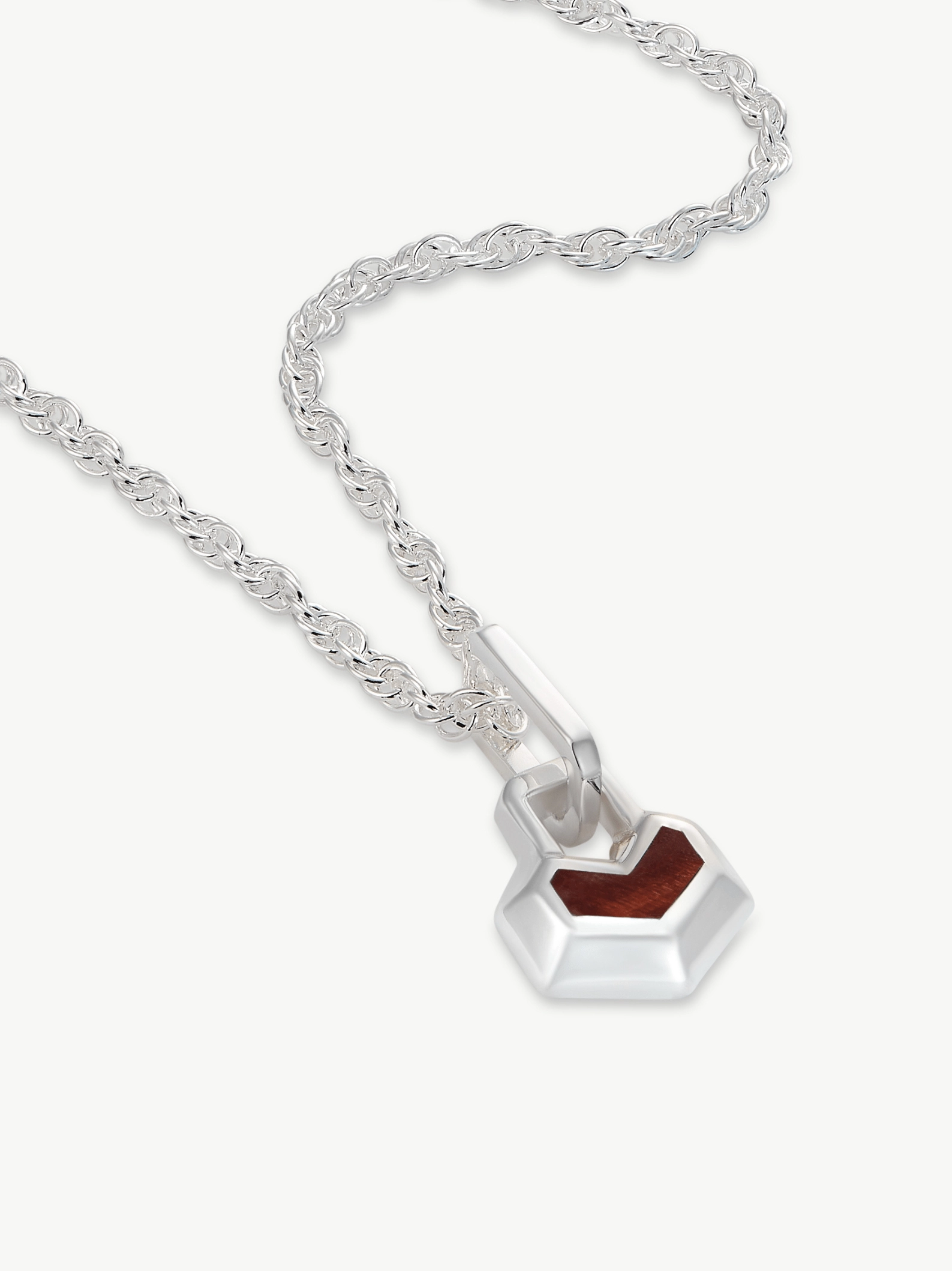 Mini Daryl Sterling Silver 16" Chain Necklace | Red Tiger Eye