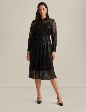 Mixed Media A-Line Shirt Dress - Sale