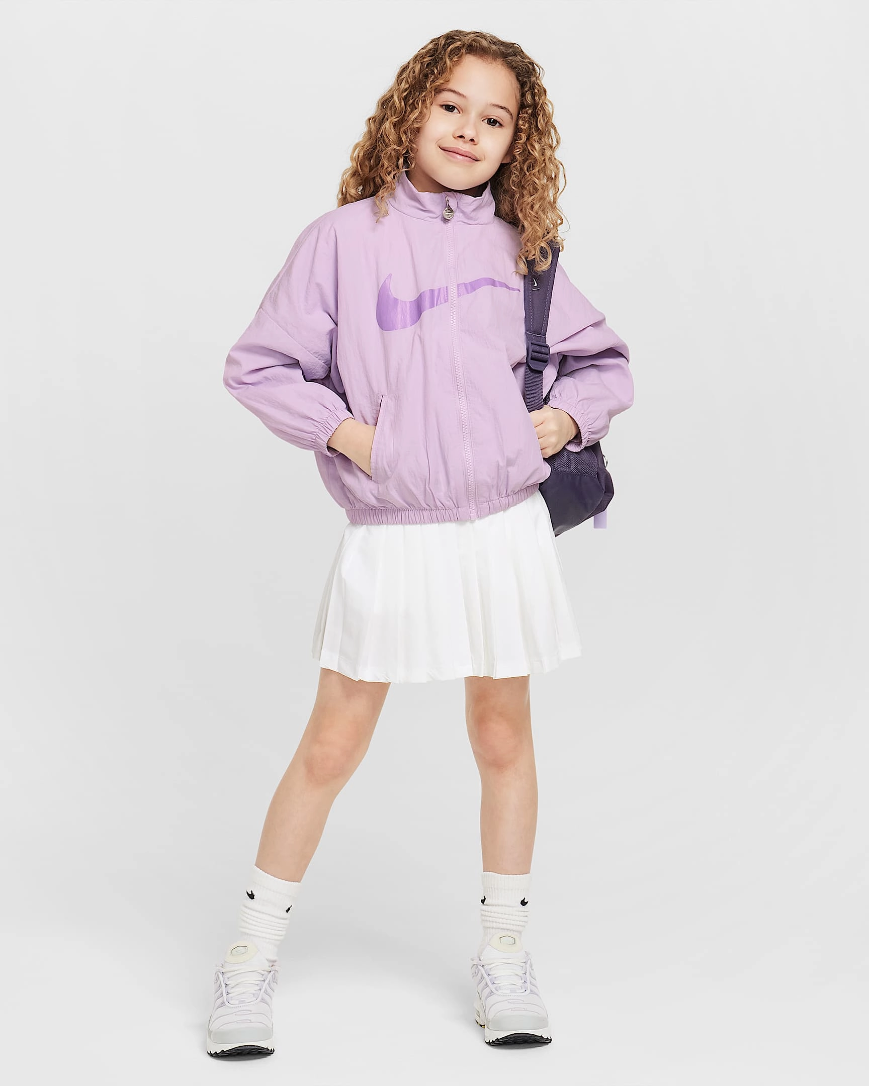 NIKE KID'S SWOOSH FUCHSIA WINDBREAKER JACKET