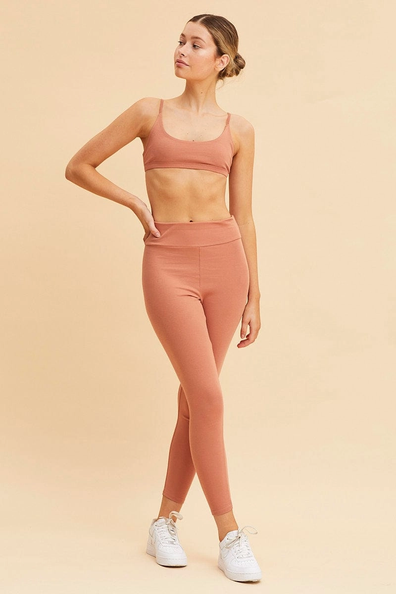 Orange Cotton Bralette Cotton Stretch Scoop Neck