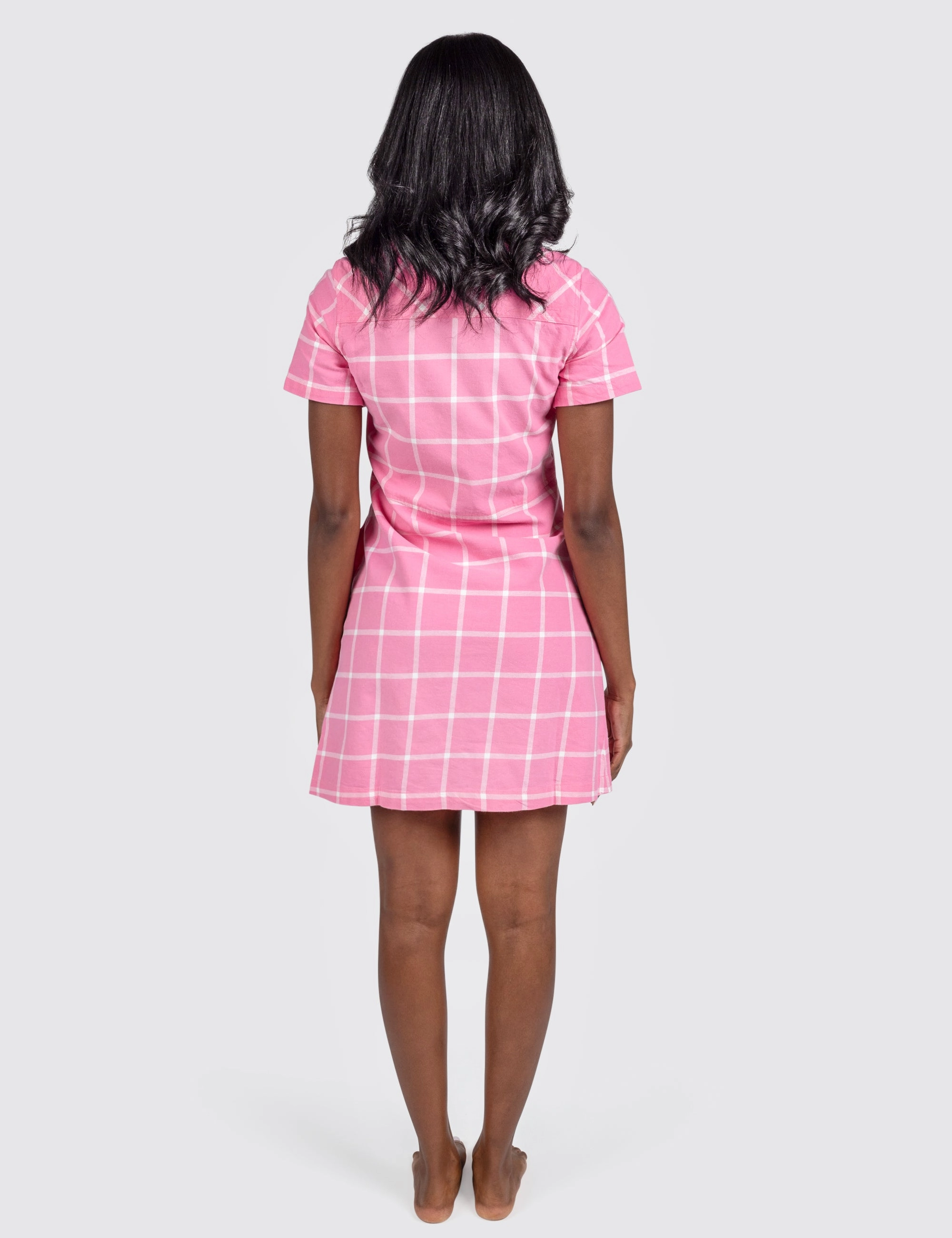 Pinky Grid Diner Dress