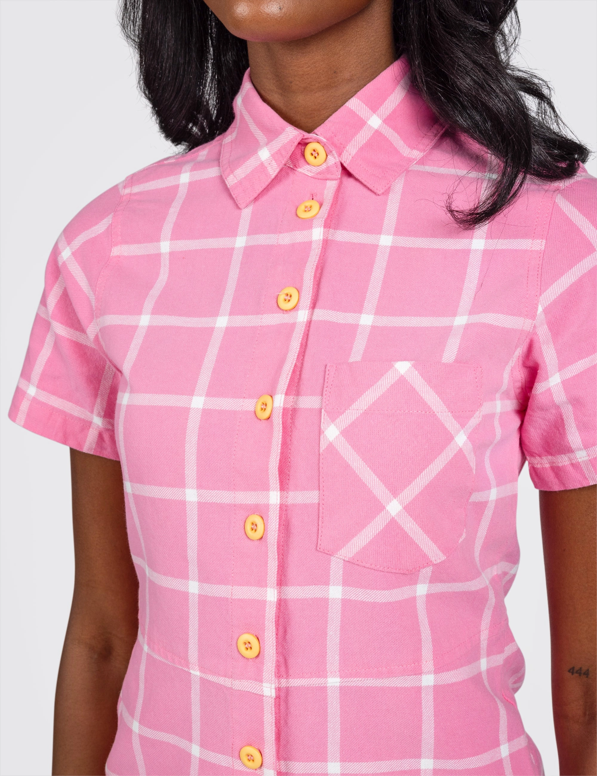 Pinky Grid Diner Dress