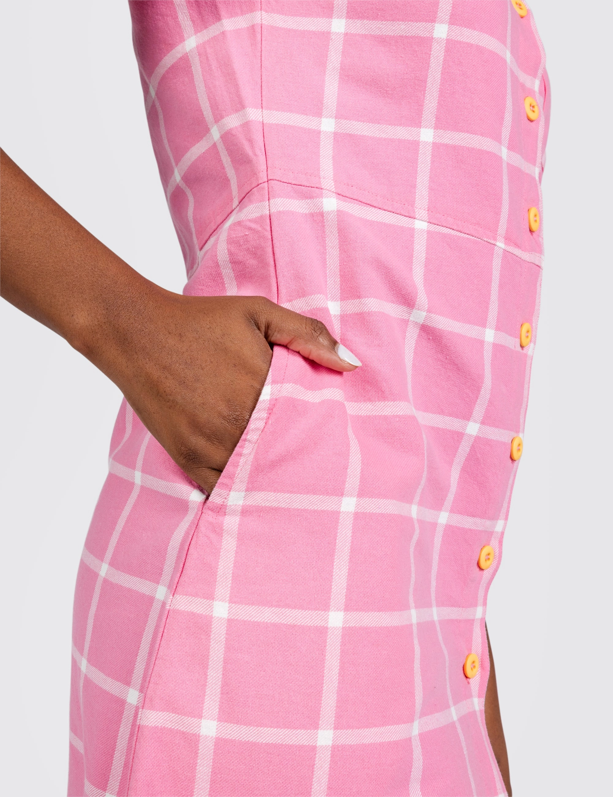 Pinky Grid Diner Dress