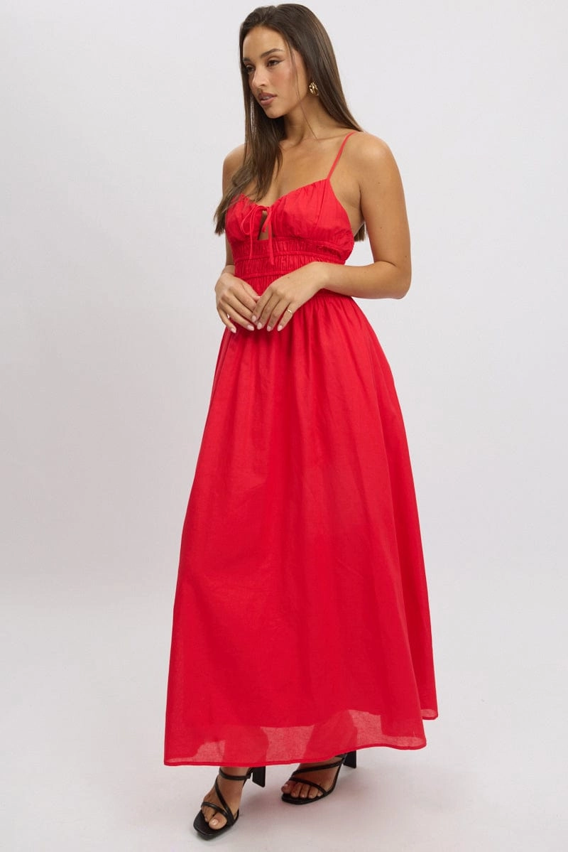 Red Maxi Dress Strappy