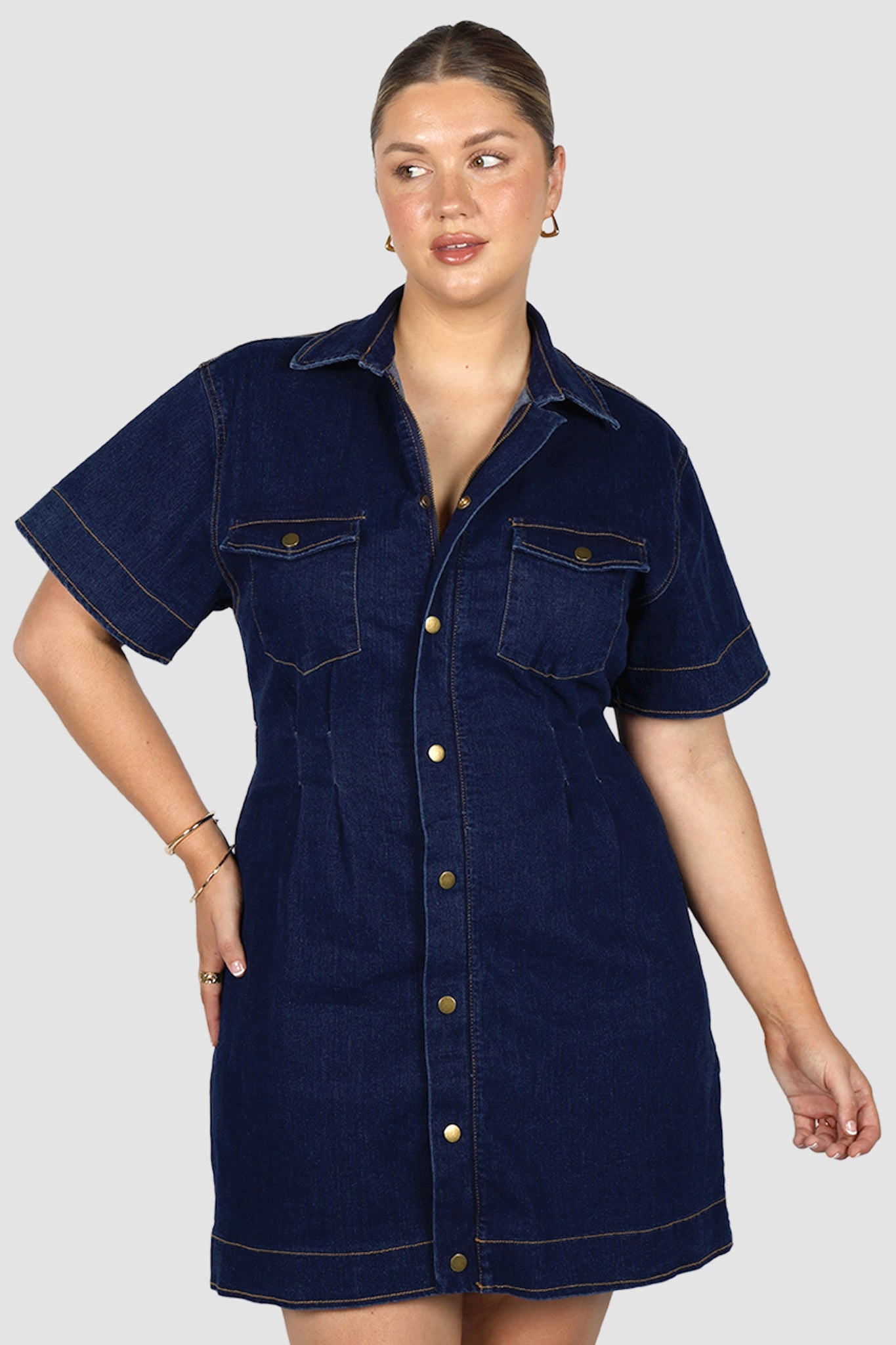 SAVEIRA DENIM DRESS MIDNIGHT