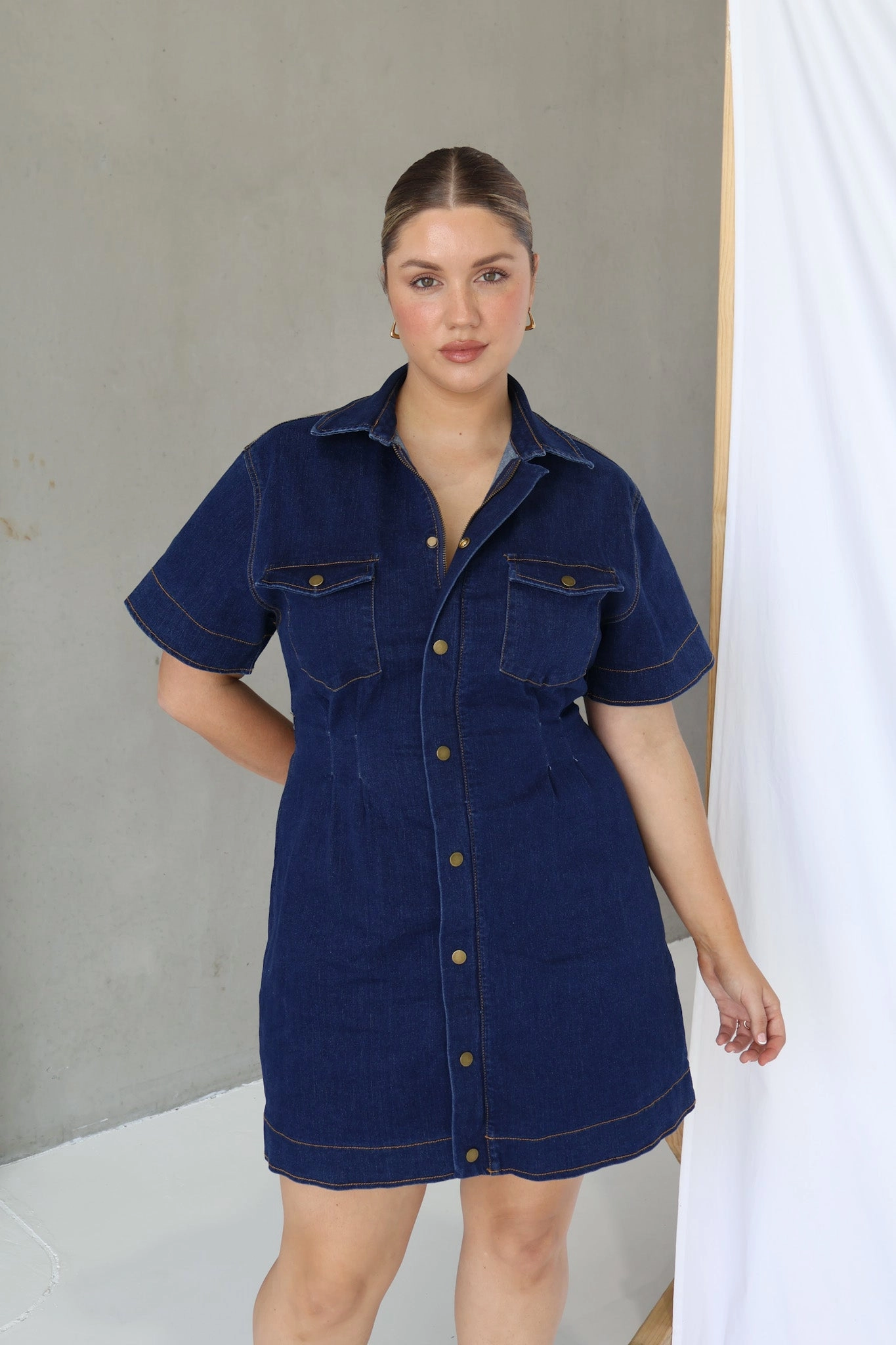 SAVEIRA DENIM DRESS MIDNIGHT