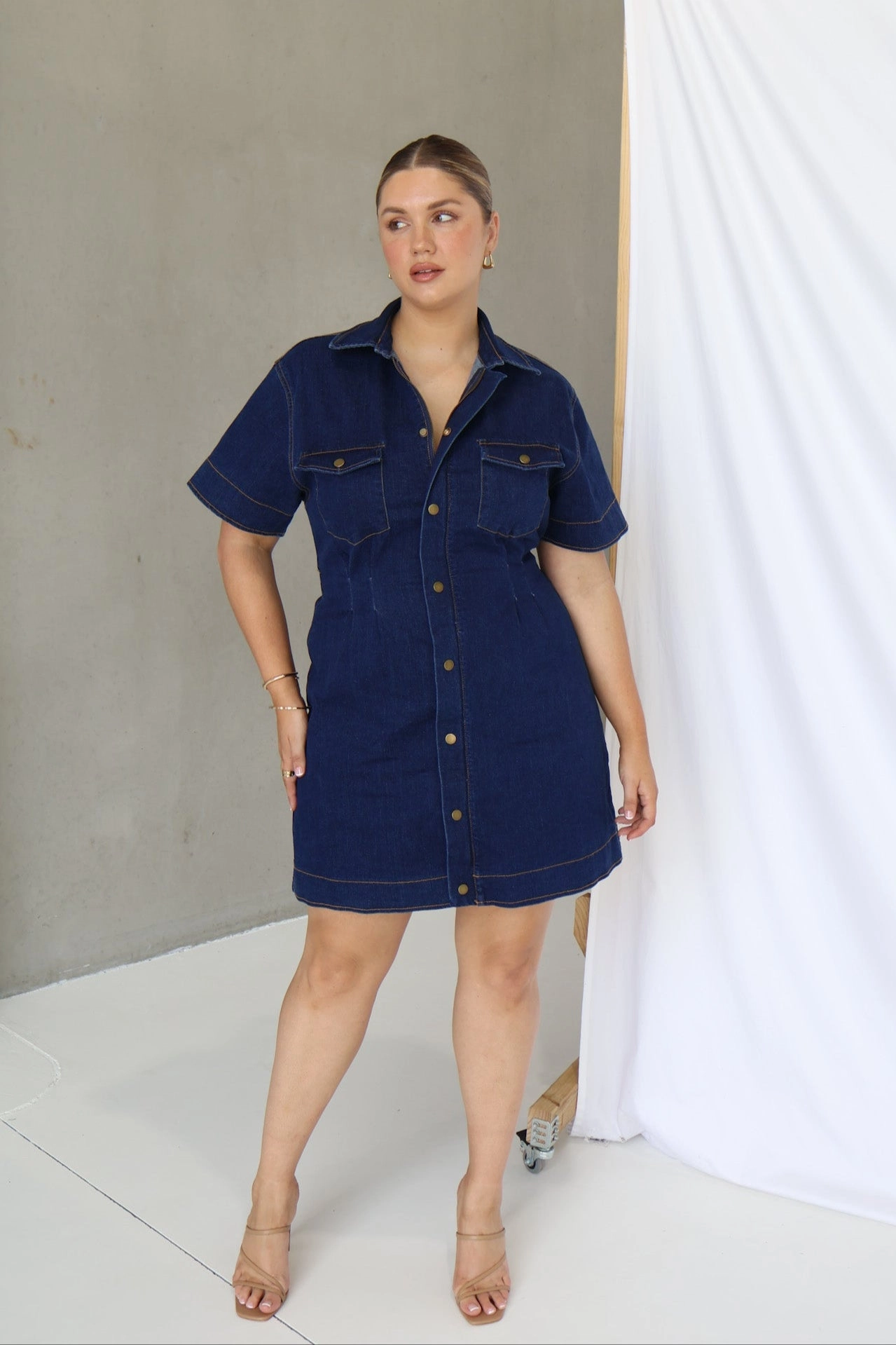 SAVEIRA DENIM DRESS MIDNIGHT