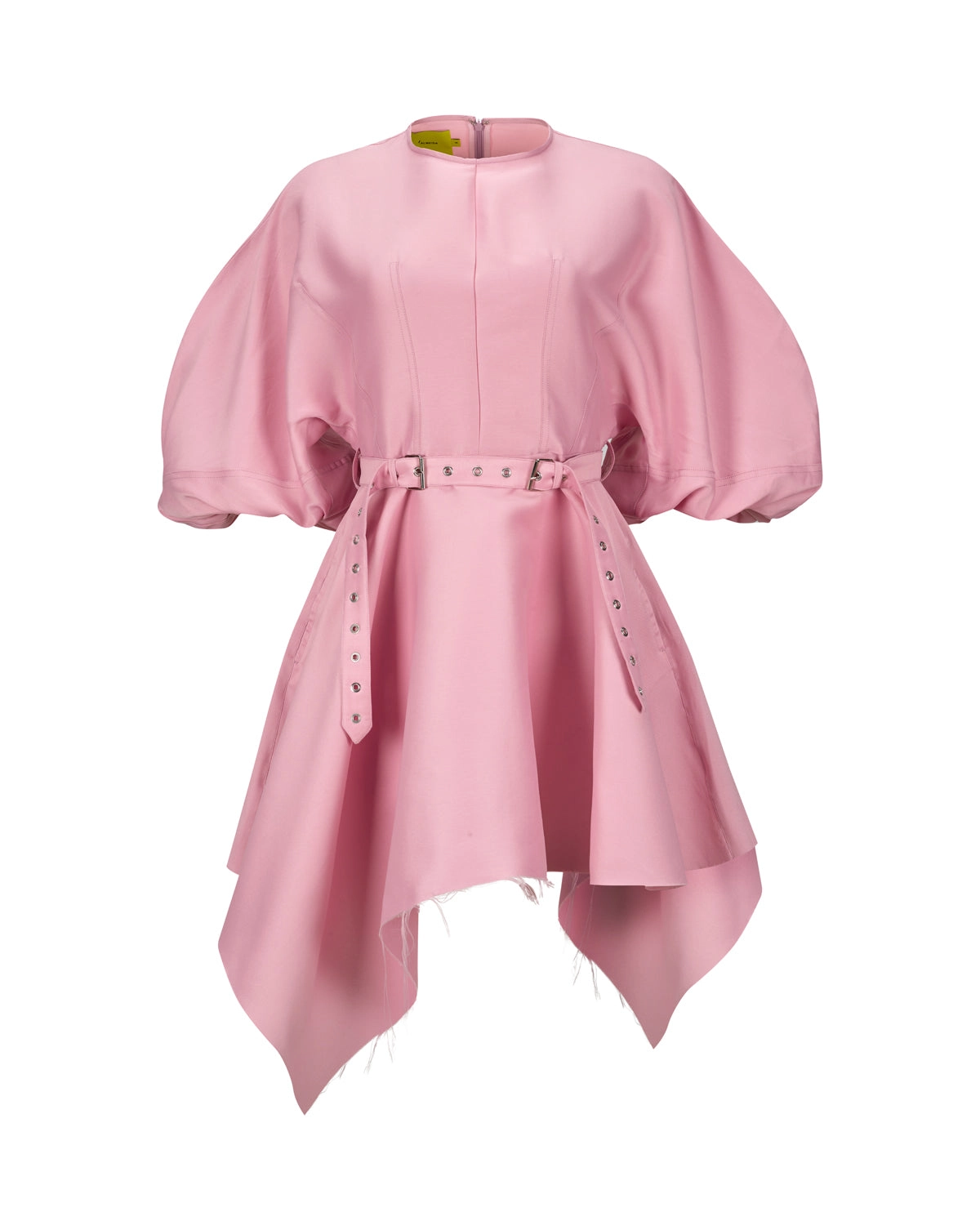 SILK TAFFETA BALLOON SLEEVE DRESS