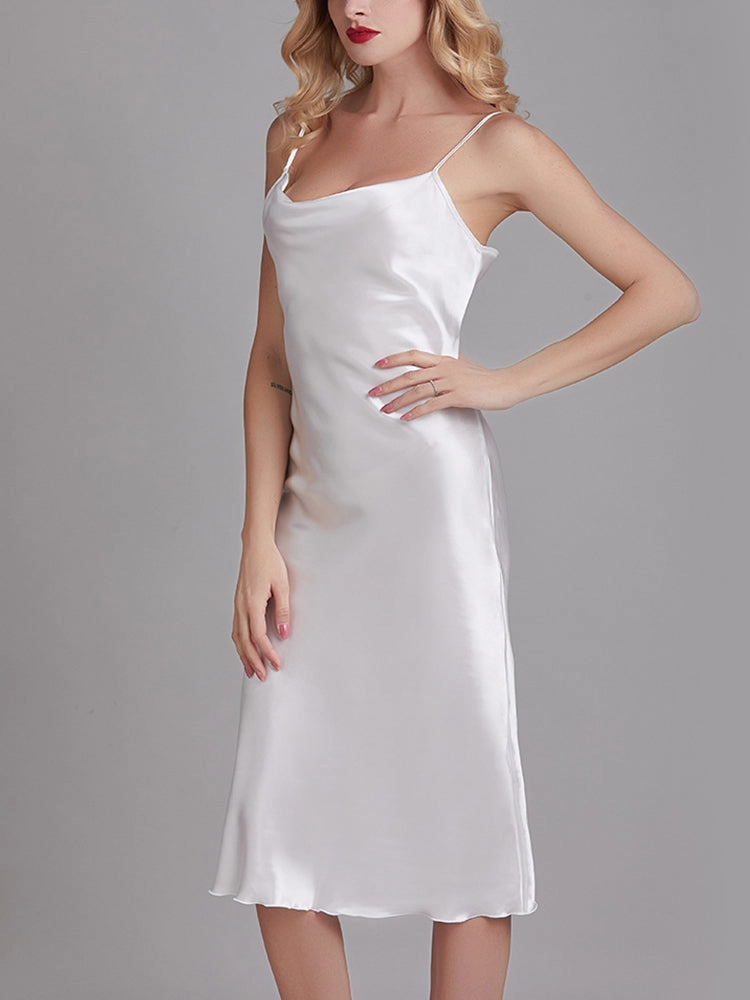 Silky Satin Nightie Slip Dress Backless Lingerie for Women