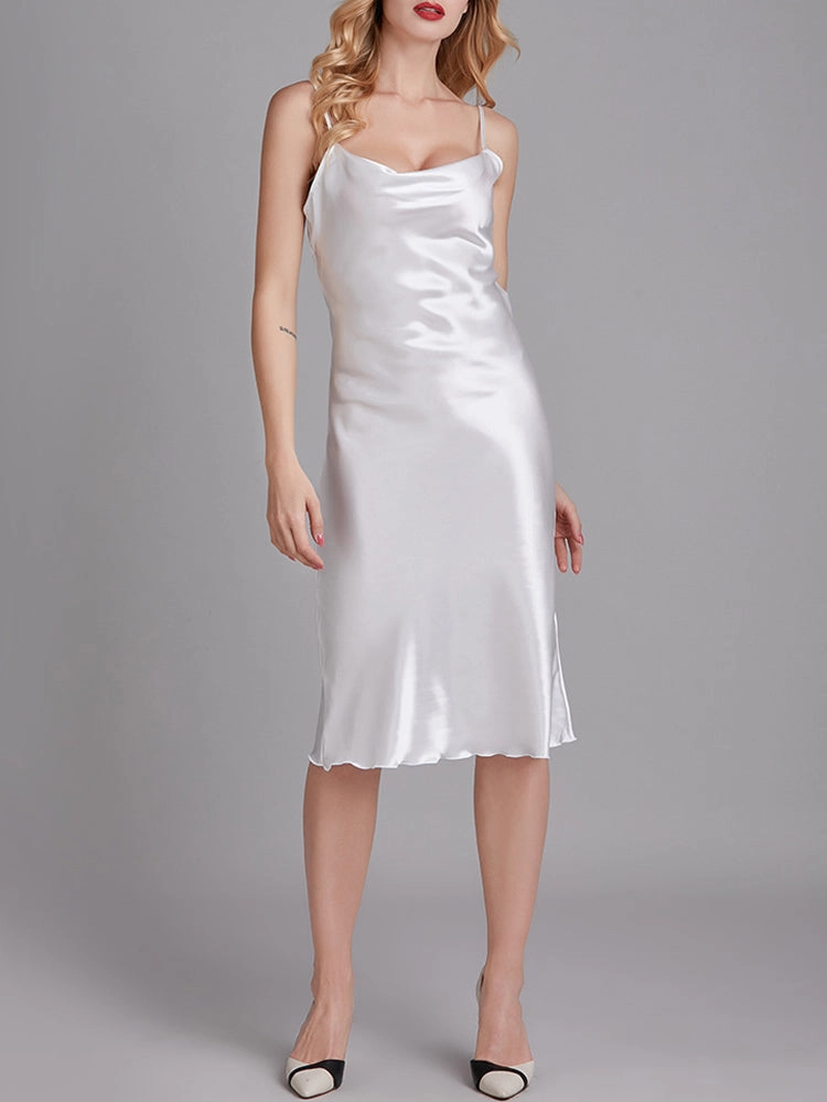 Silky Satin Nightie Slip Dress Backless Lingerie for Women
