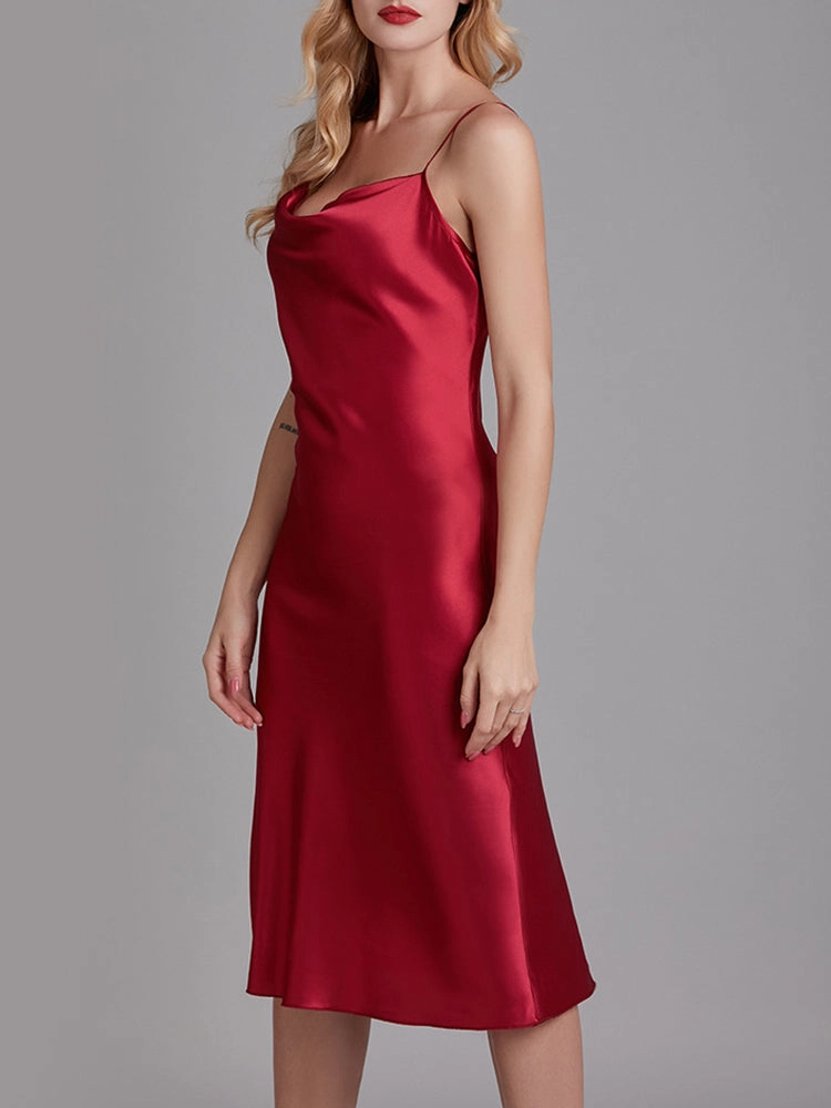 Silky Satin Nightie Slip Dress Backless Lingerie for Women