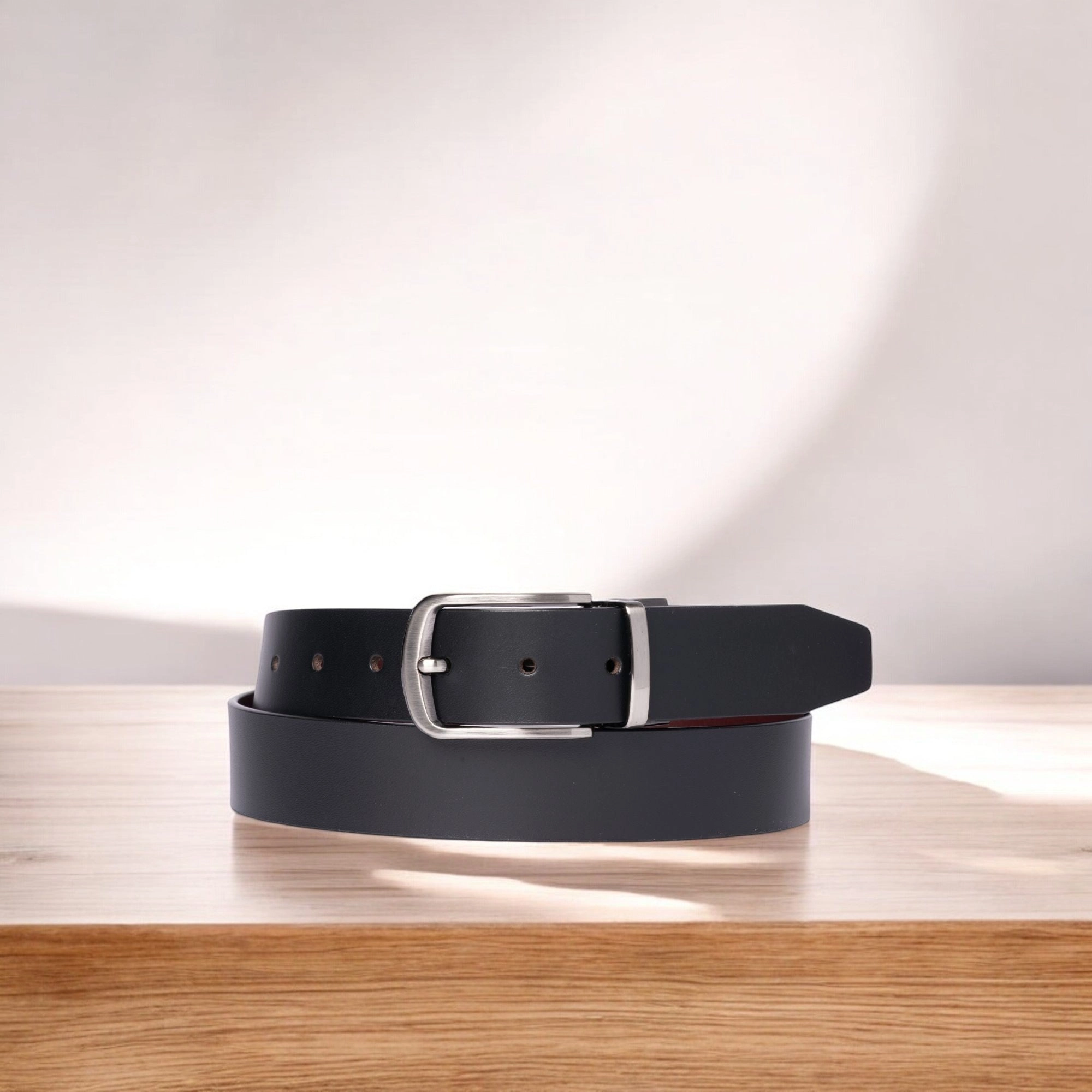 The Harvey Dent Belts- Black / Burgundy and Black/ Grey 2 pc Gift Set