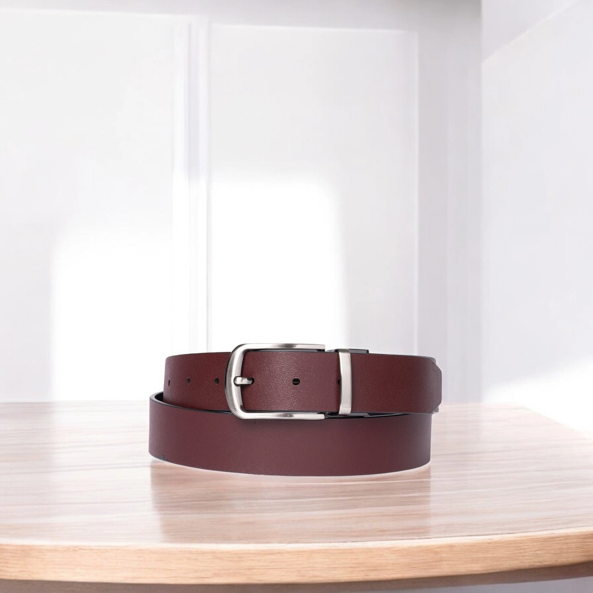 The Harvey Dent Belts- Black / Burgundy and Black/ Grey 2 pc Gift Set