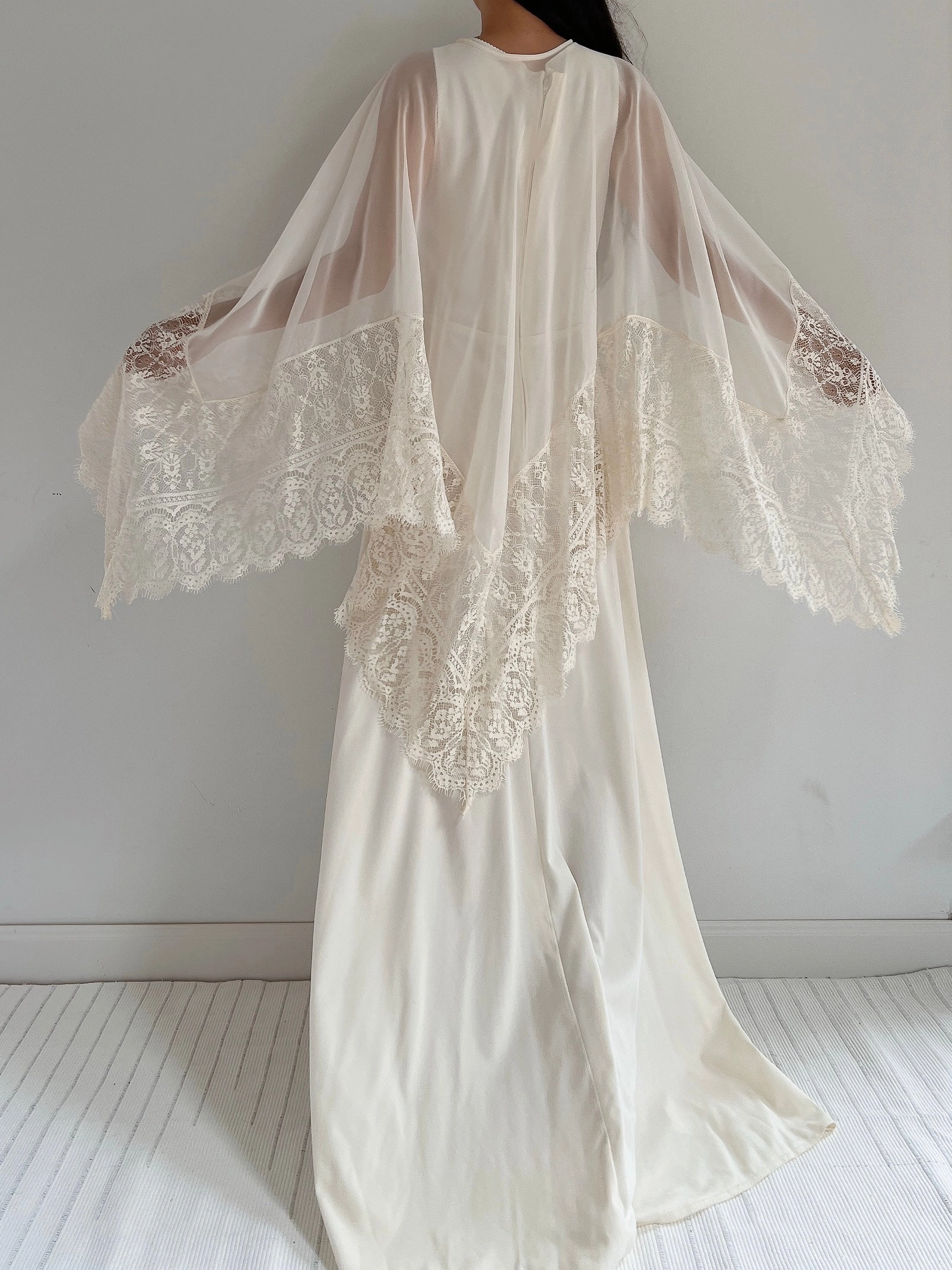 Vintage 2-Piece Chiffon and Jersey Gown - S