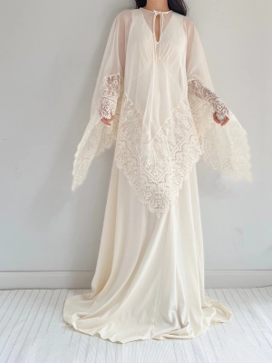 Vintage 2-Piece Chiffon and Jersey Gown - S