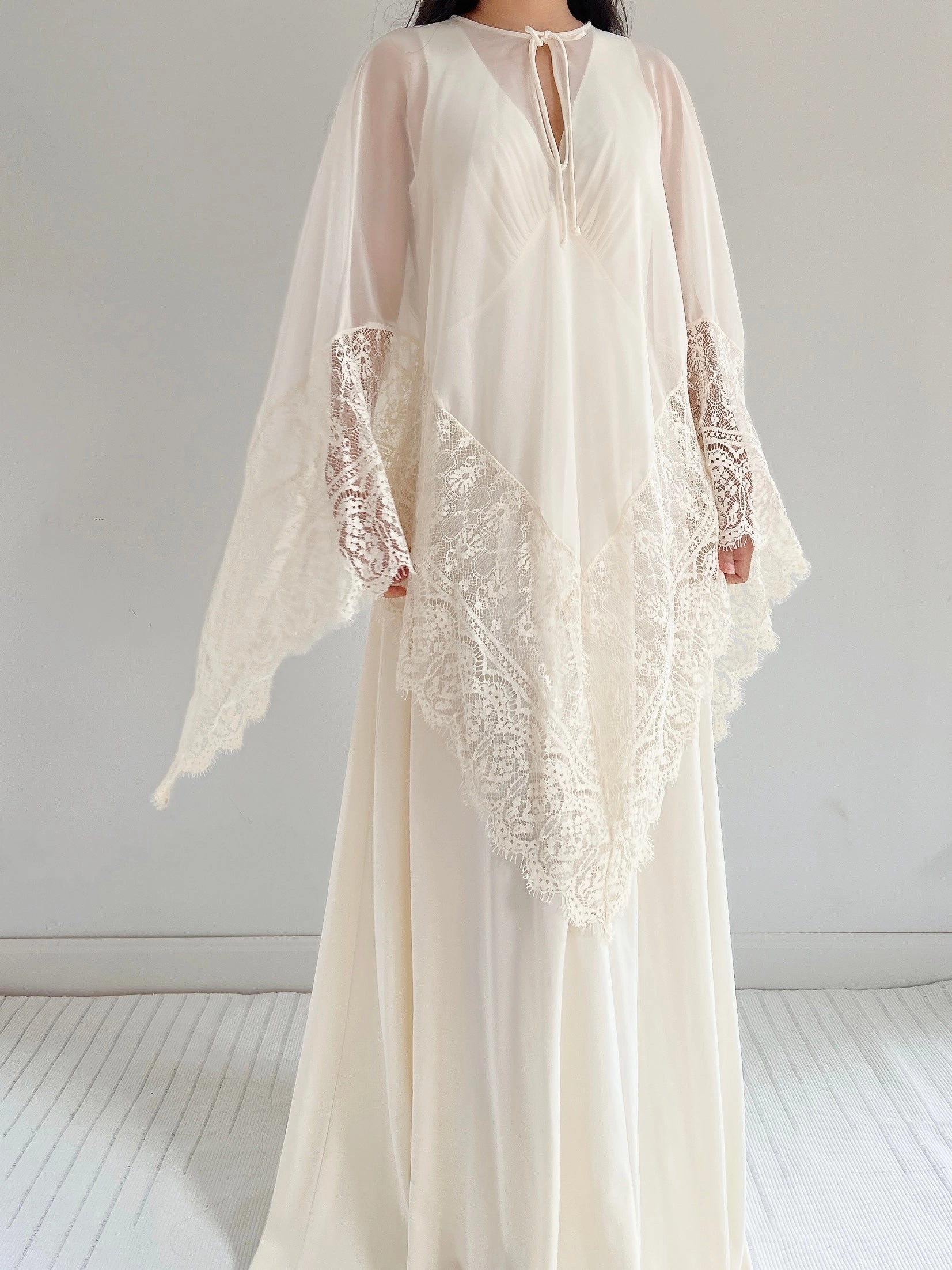 Vintage 2-Piece Chiffon and Jersey Gown - S