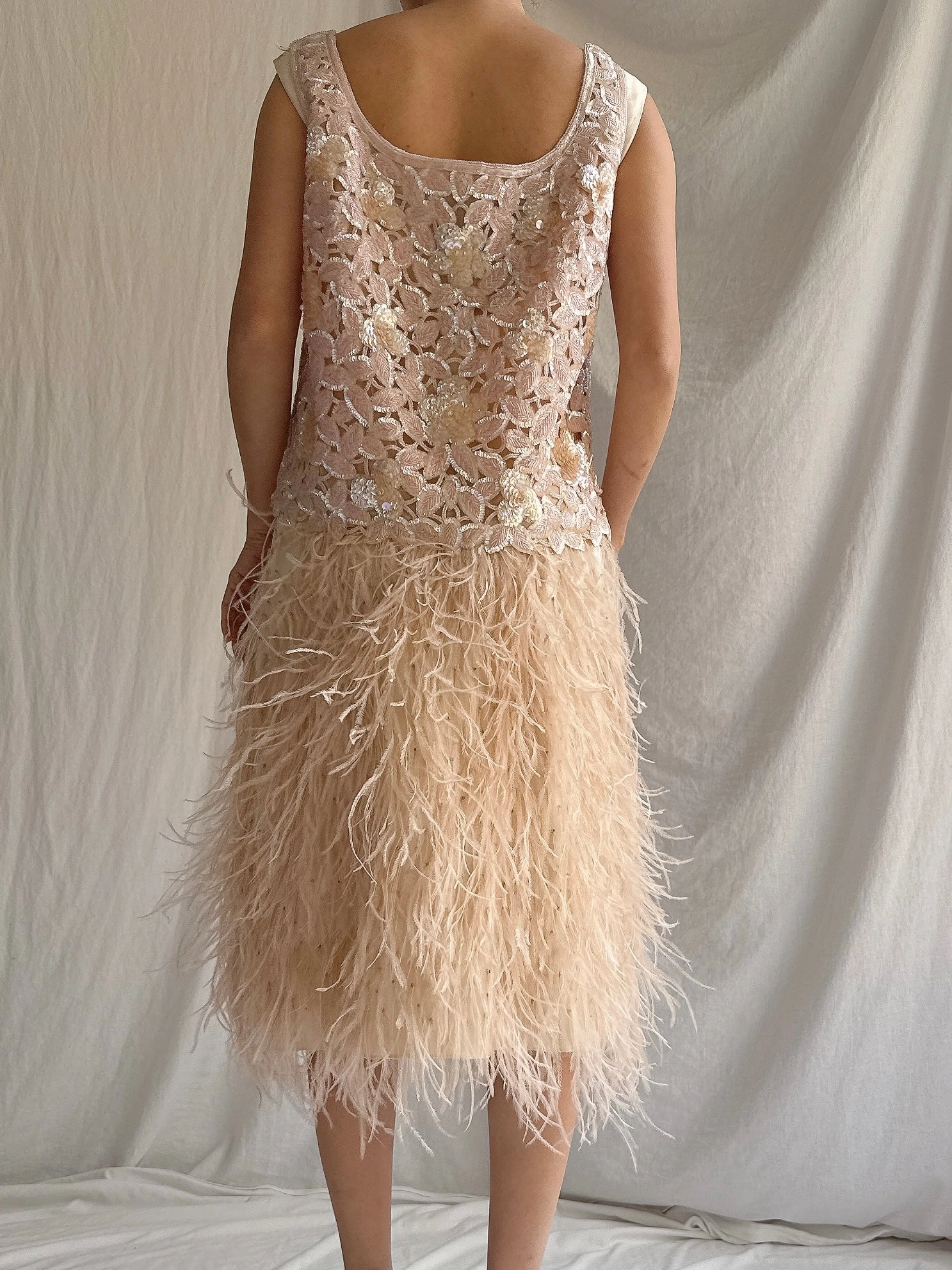 Vintage 2 Piece Feather Set - S