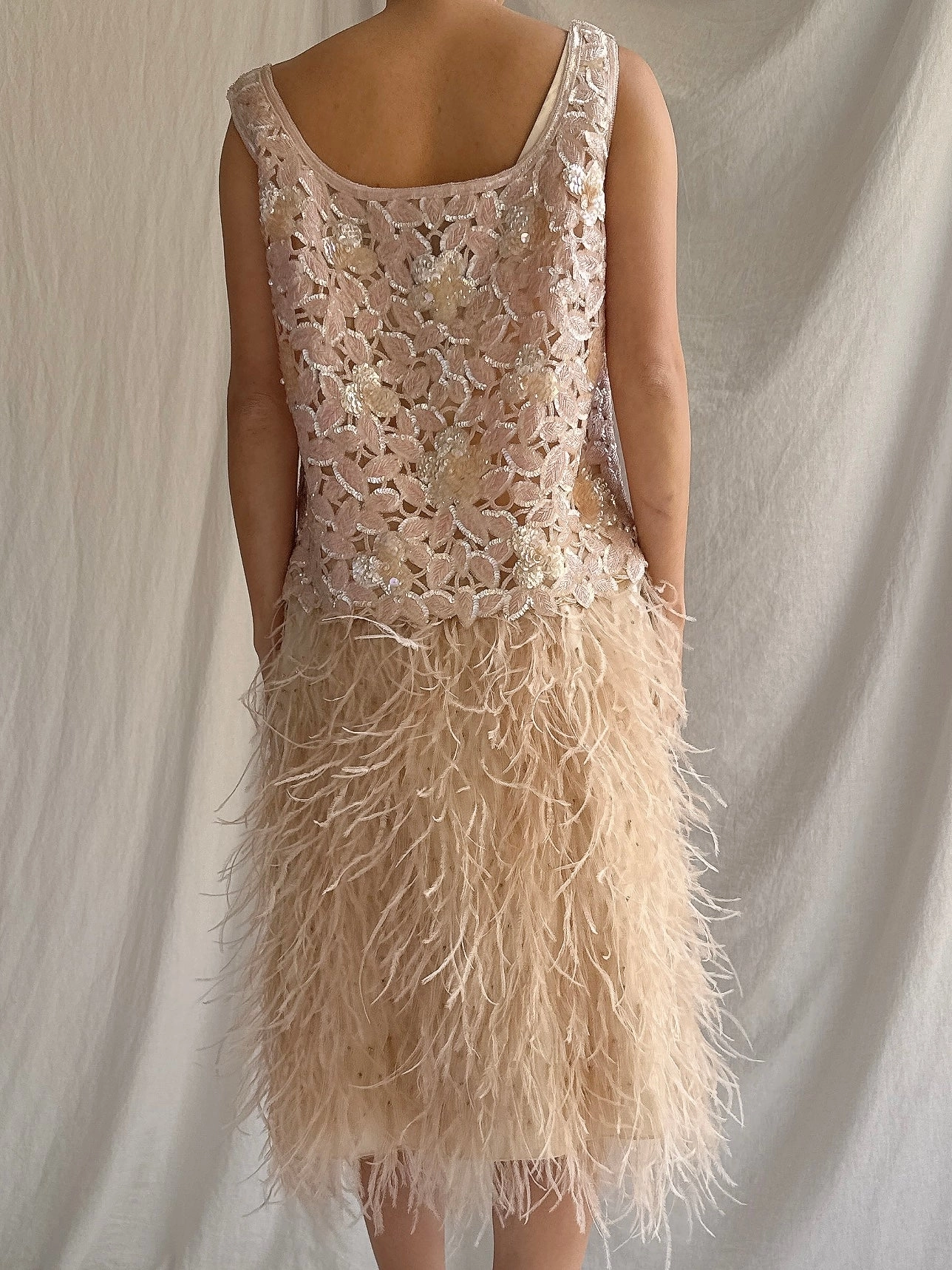 Vintage 2 Piece Feather Set - S