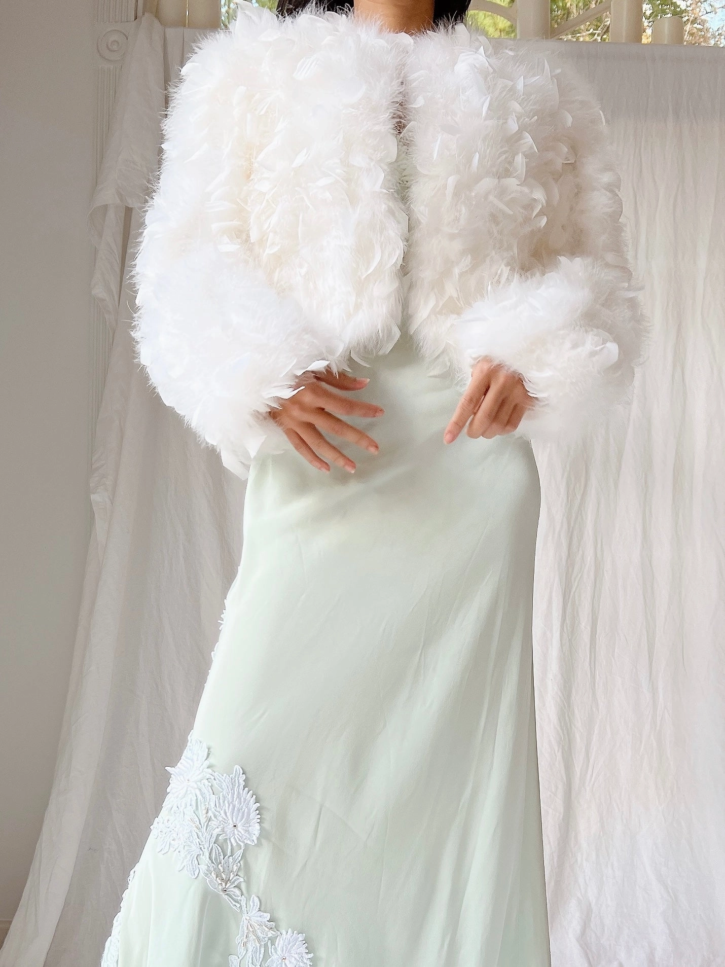 Vintage Feather Jacket - S/M