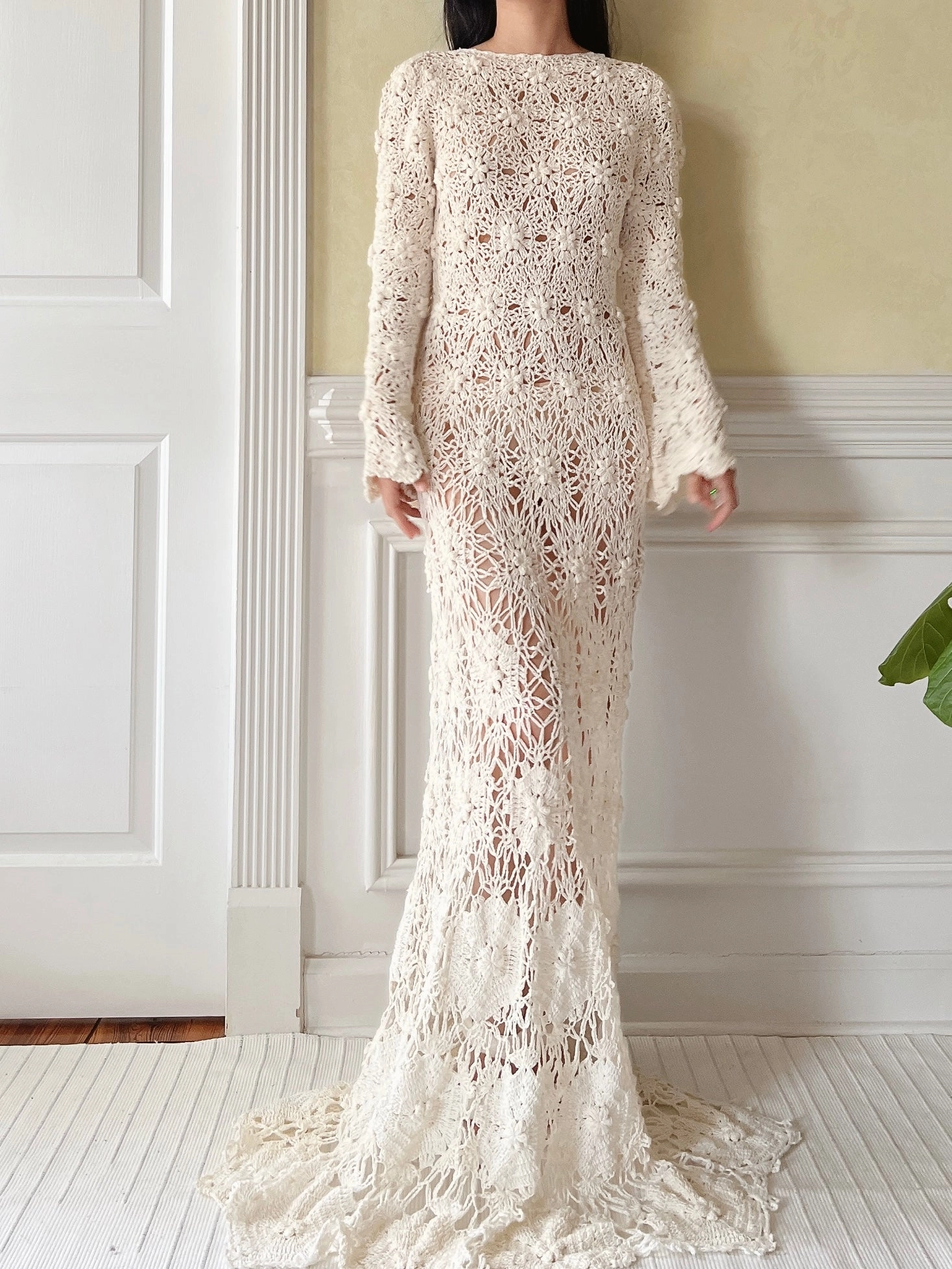 Vintage Hand Crochet Dress - S-L