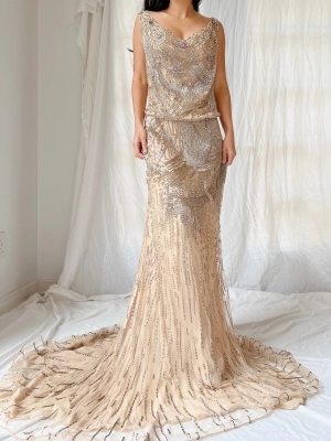 Vintage Naeem Khan Silk Beaded Gown - M/L