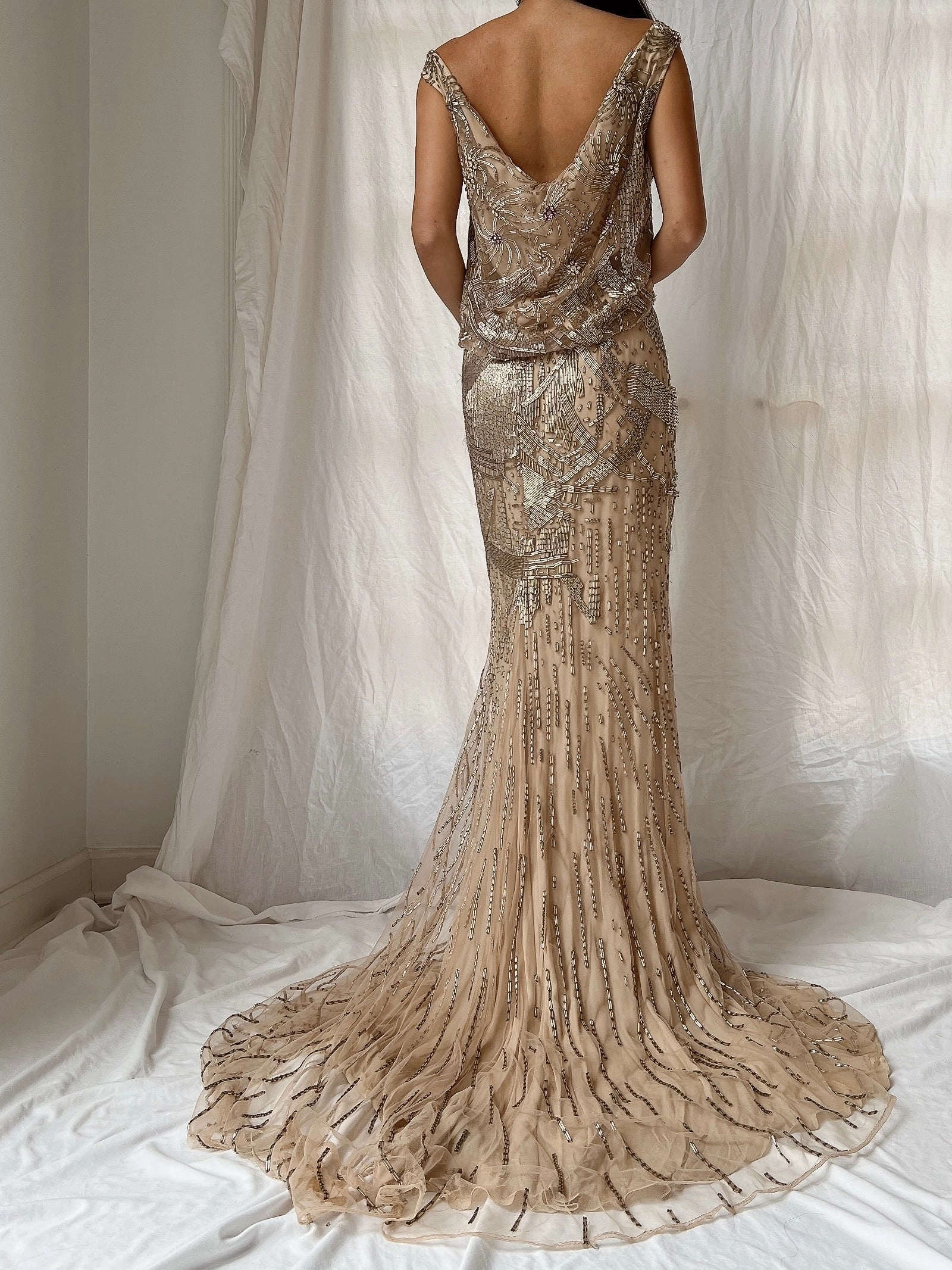 Vintage Naeem Khan Silk Beaded Gown - M/L