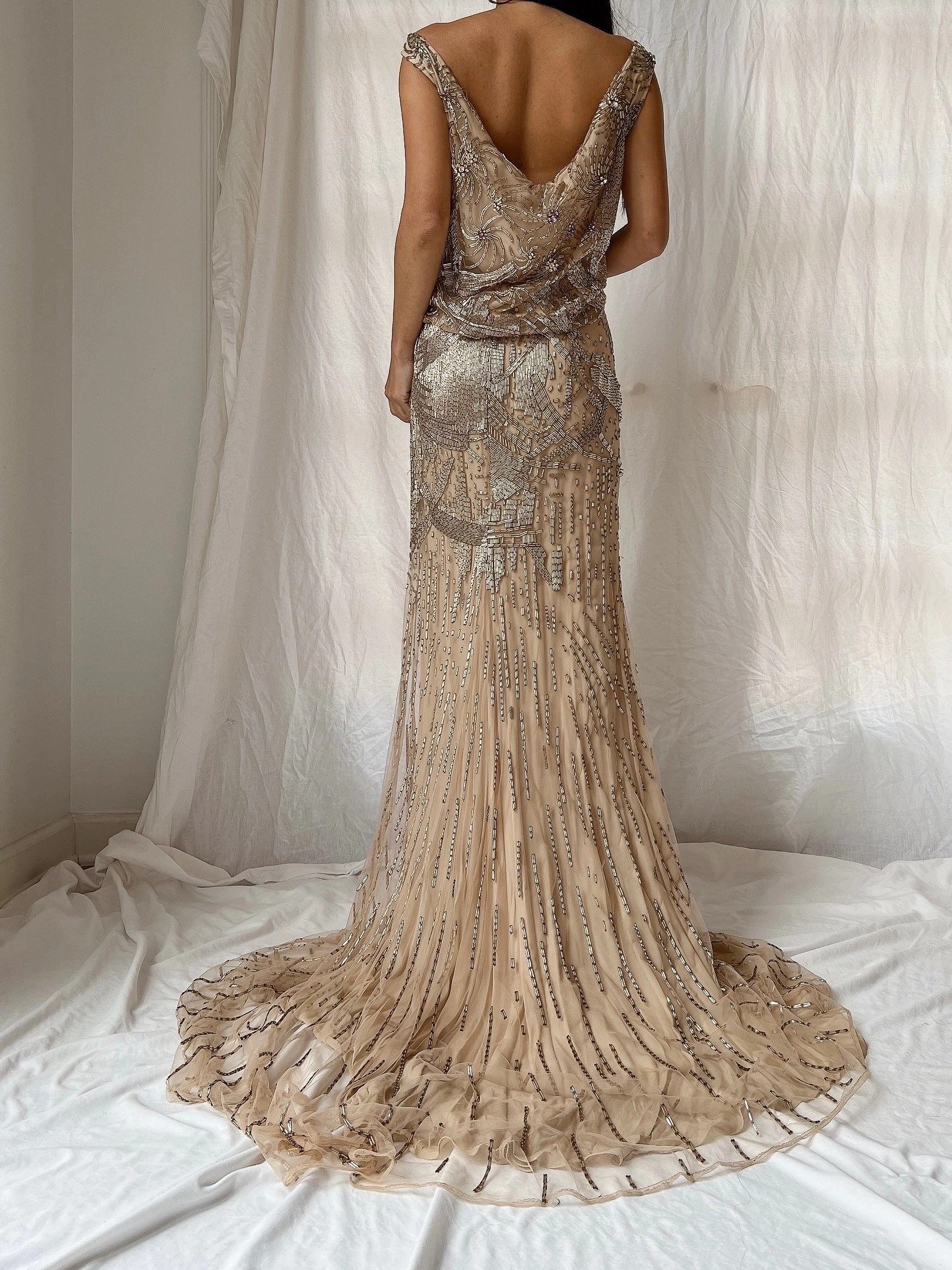Vintage Naeem Khan Silk Beaded Gown - M/L