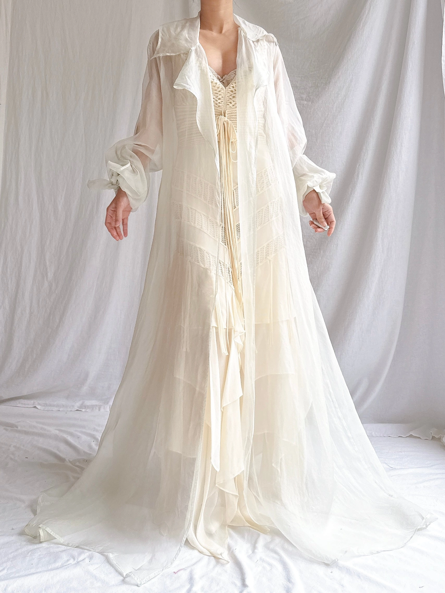Vintage Petrovitch & Robinson Paris Silk Organza Duster - OSFM