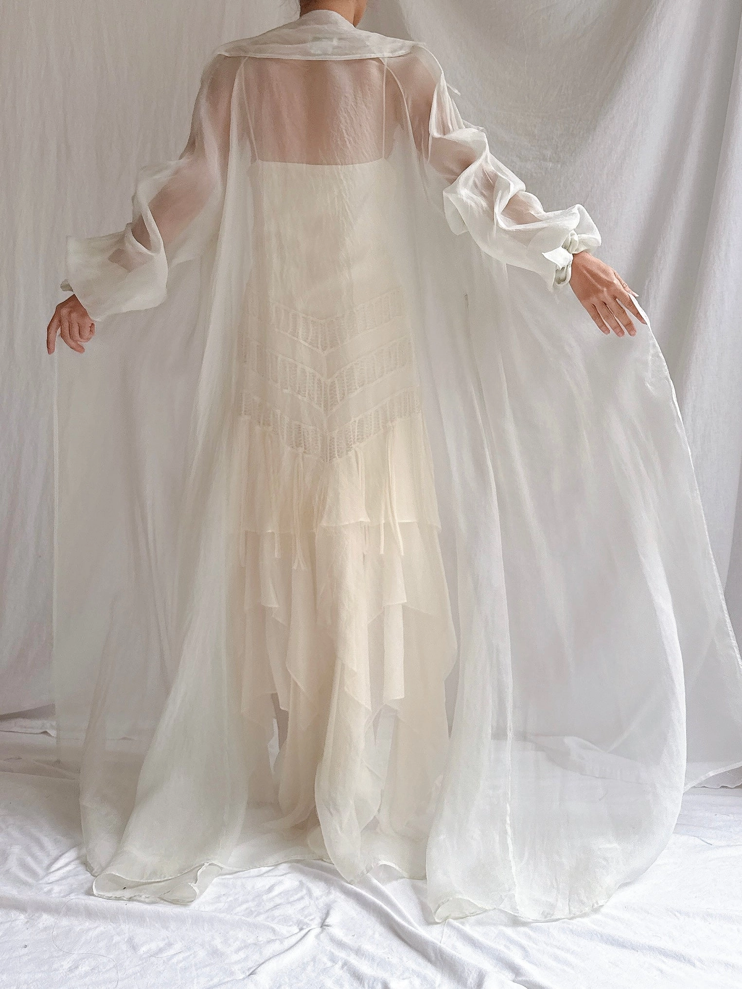 Vintage Petrovitch & Robinson Paris Silk Organza Duster - OSFM