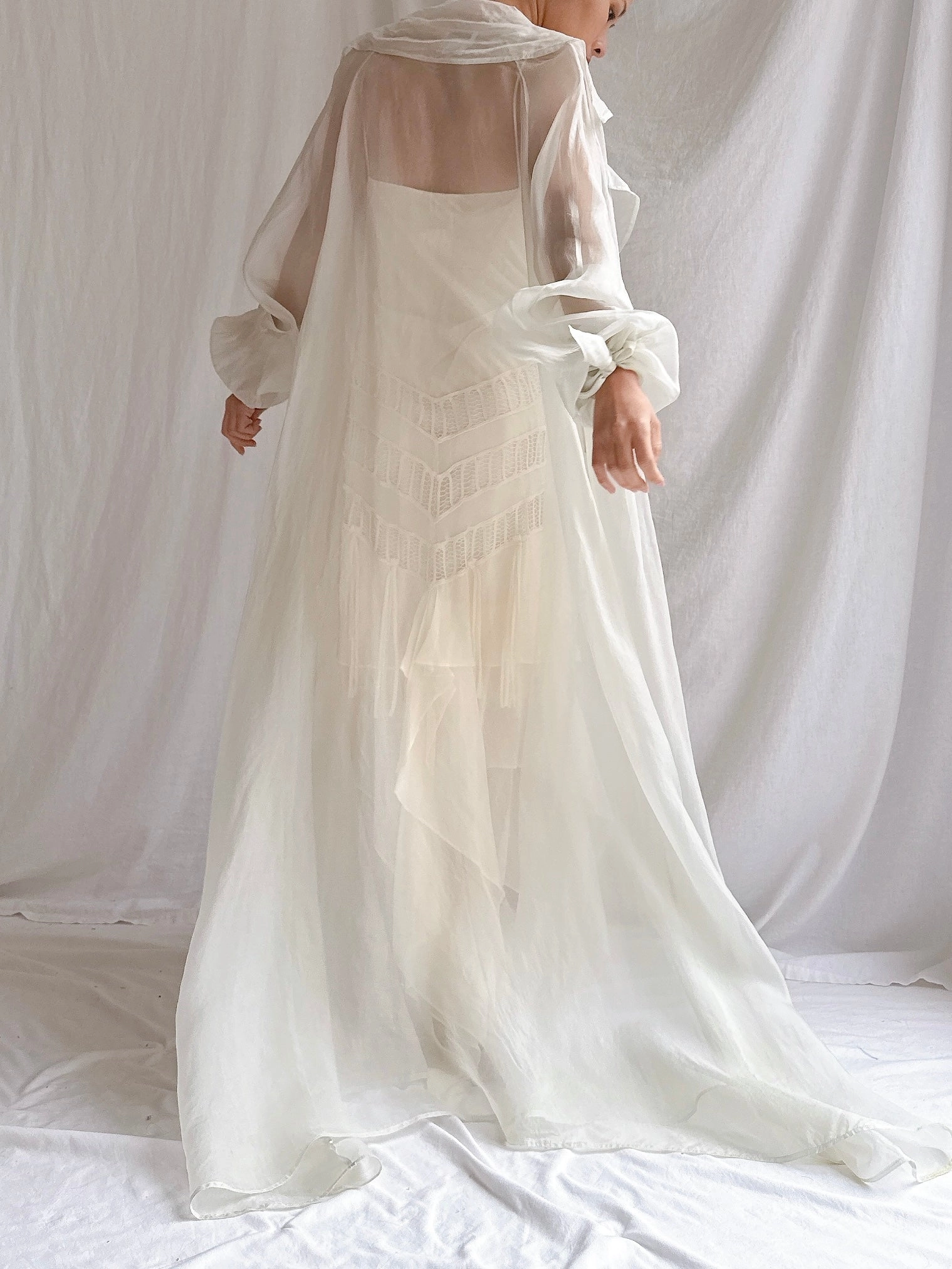 Vintage Petrovitch & Robinson Paris Silk Organza Duster - OSFM