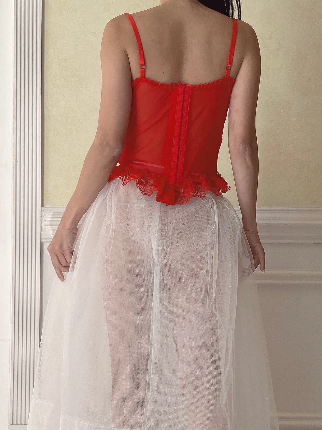 Vintage Red Bustier Top - 34C