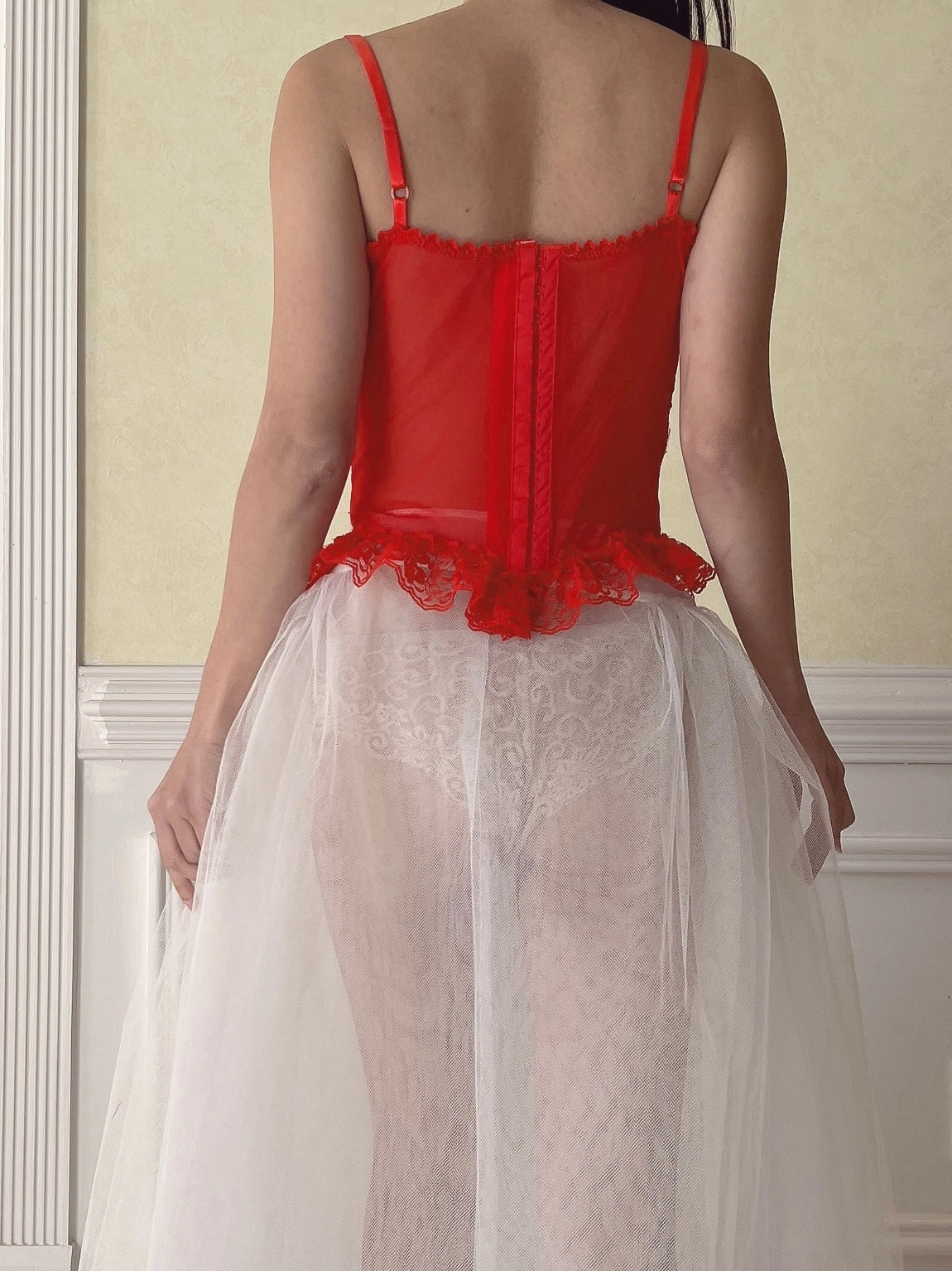 Vintage Red Bustier Top - 34C