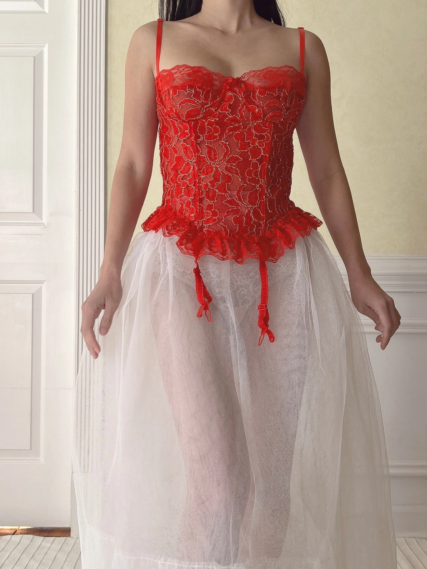 Vintage Red Bustier Top - 34C