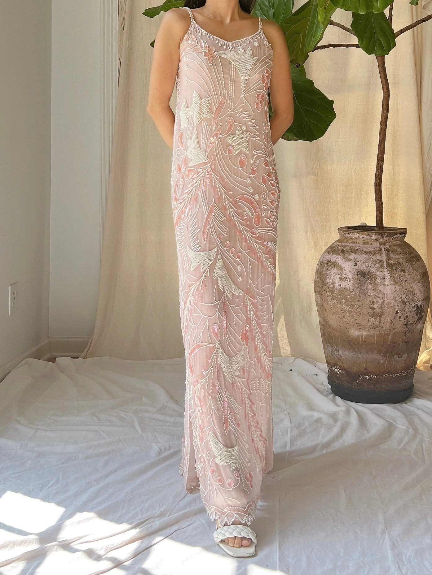 Vintage Silk Chiffon Stars Gown - S