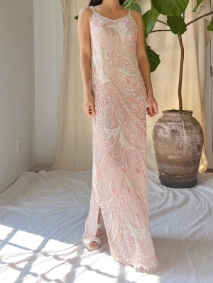 Vintage Silk Chiffon Stars Gown - S