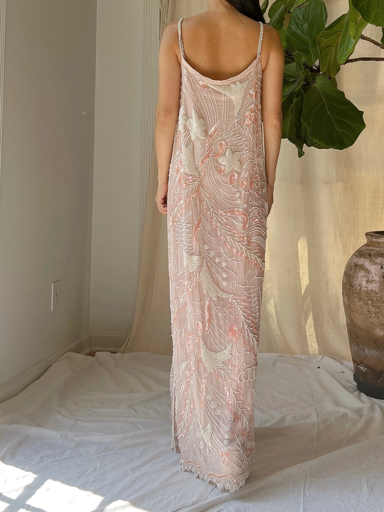 Vintage Silk Chiffon Stars Gown - S