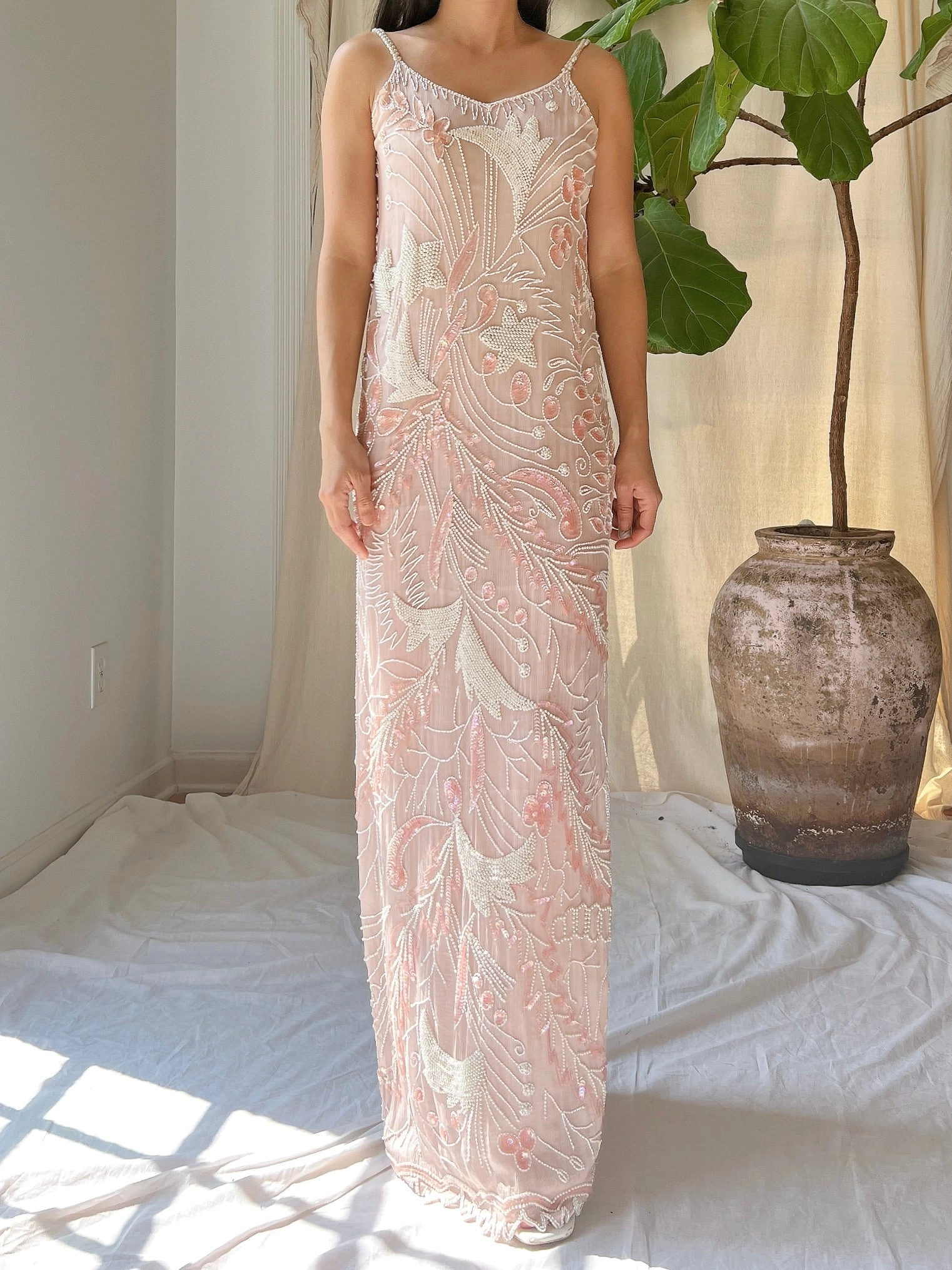 Vintage Silk Chiffon Stars Gown - S